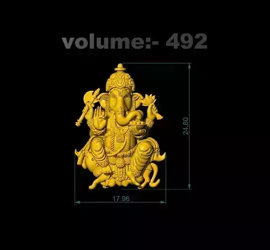 Ganesha 3D Model for Jewelry  Sculpting 3D print model