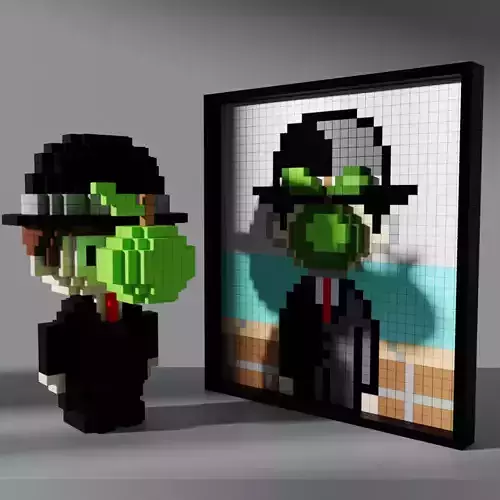 The Son of Man Voxel Stylized Cubic