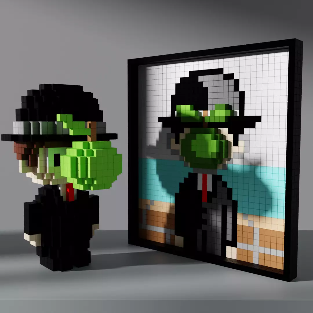 The Son of Man Voxel Stylized Cubic Low-poly 3D model