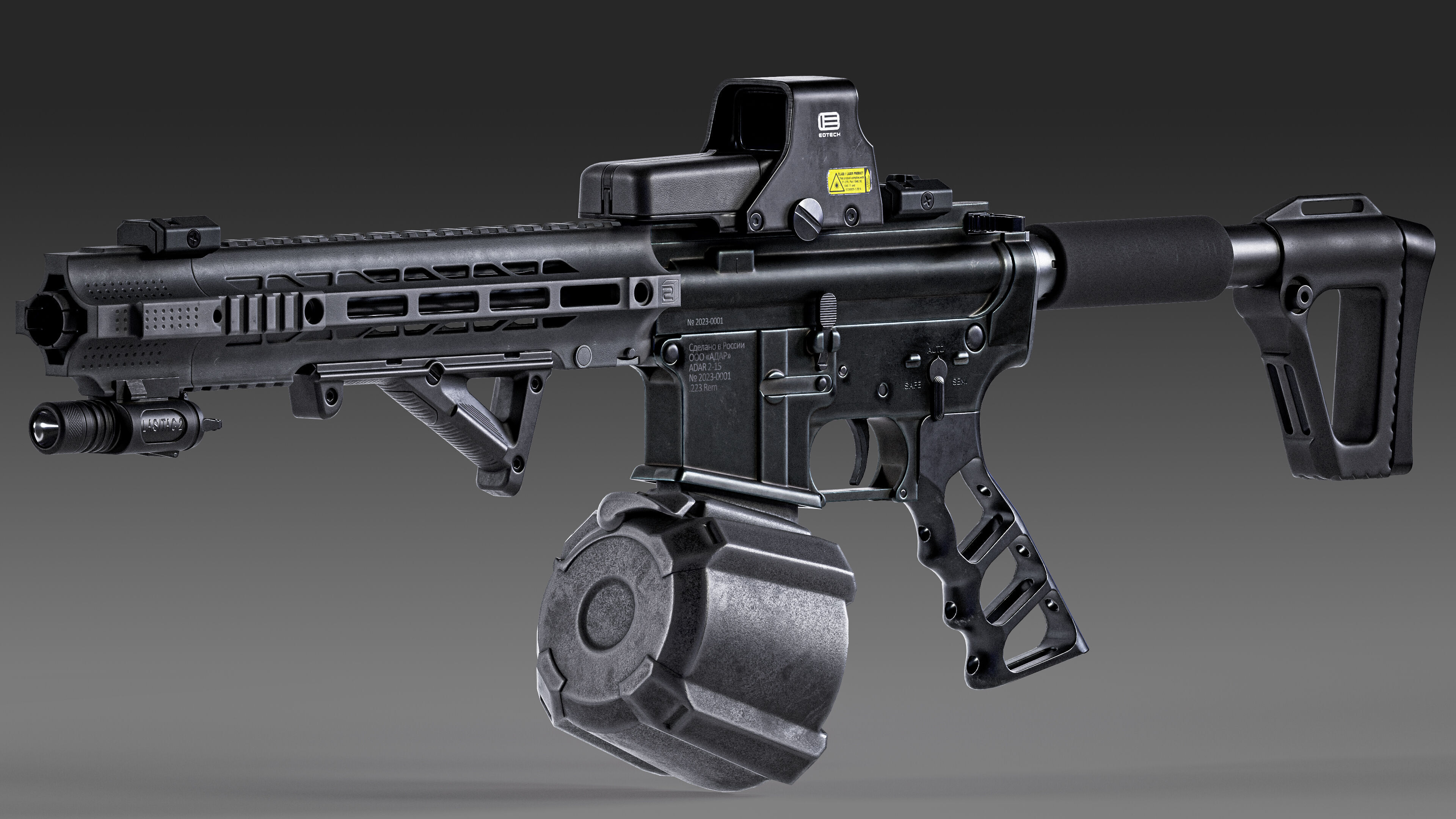 AR-15 CUSTOM Low-poly 3D model_8