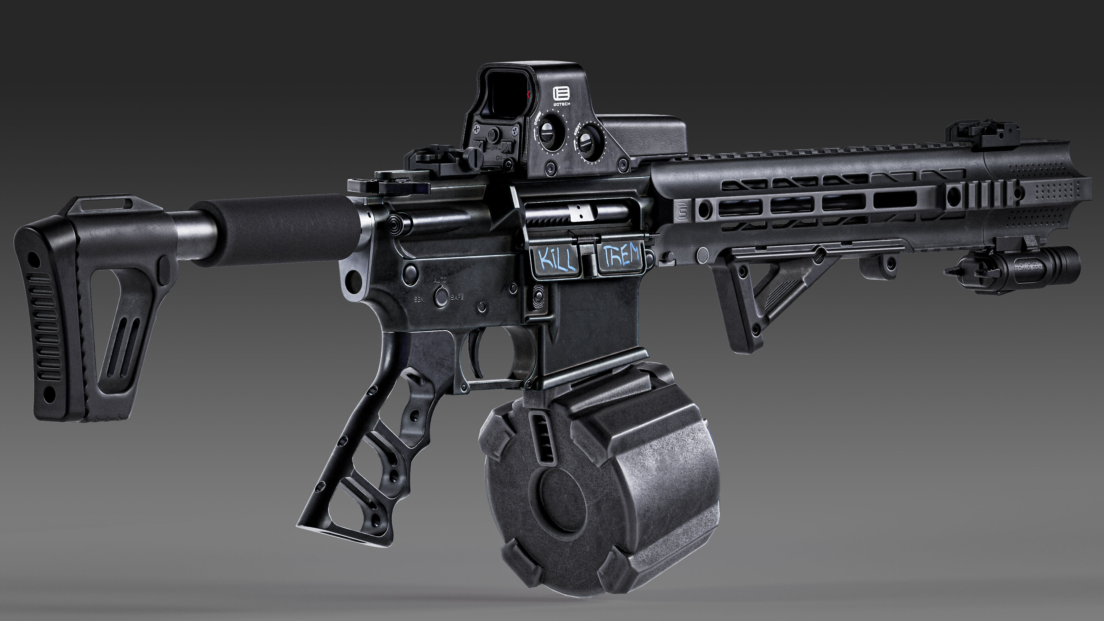 AR-15 CUSTOM Low-poly 3D model_9
