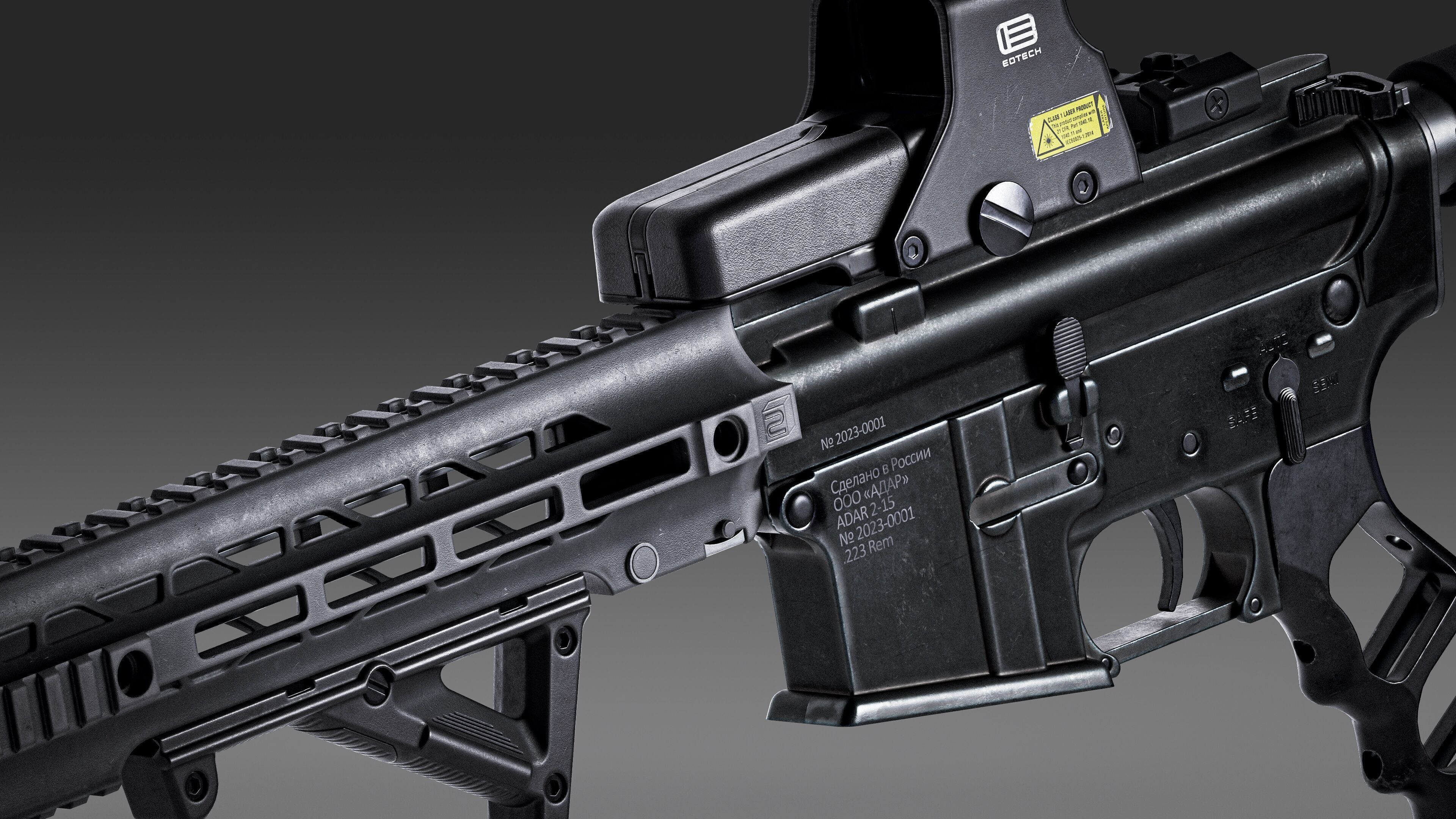 AR-15 CUSTOM Low-poly 3D model_3