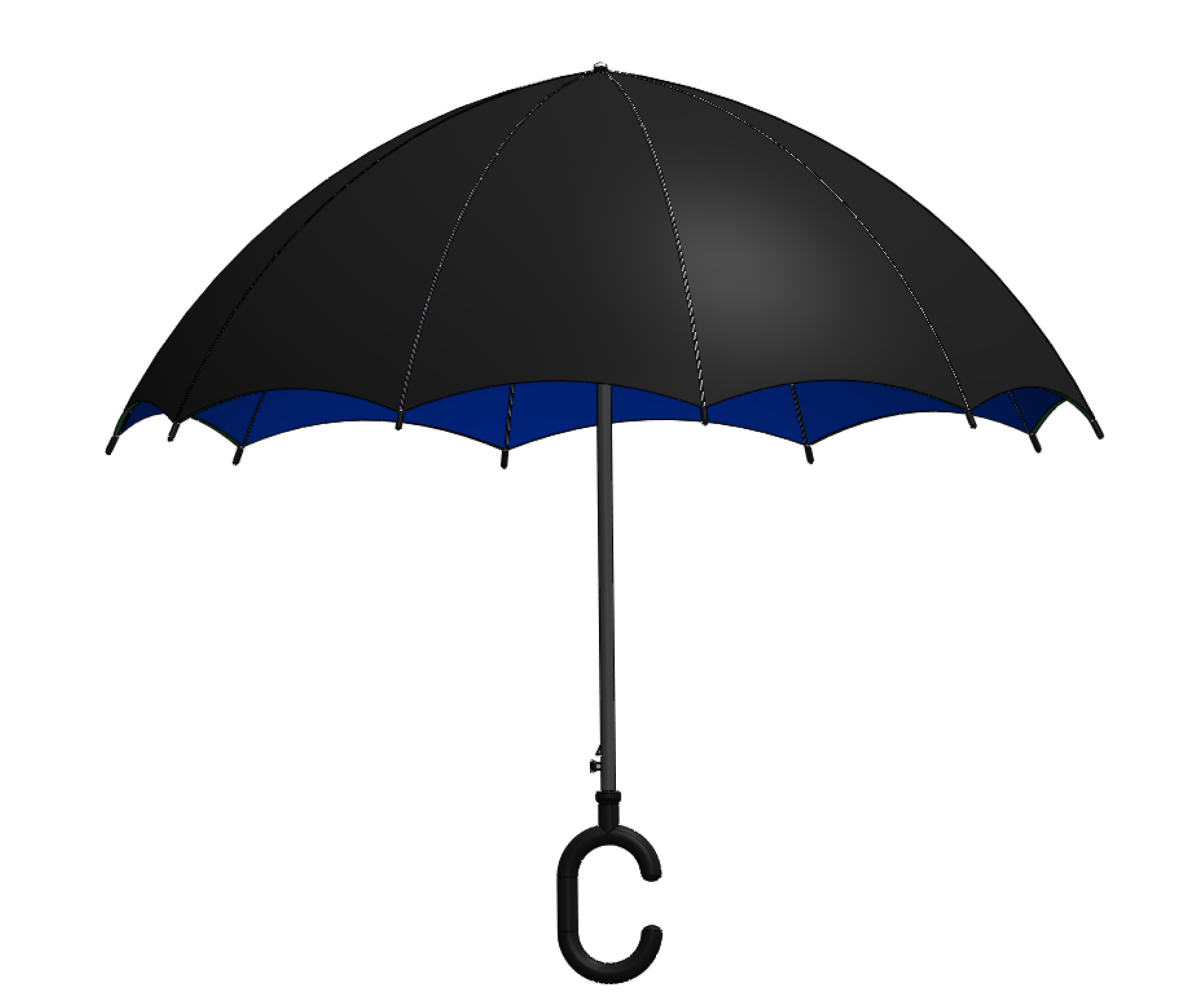 C SHAPE HANDLE STICK INVERTED REVERSE UMBRELLA AUTO FOLDABLE 3D model_28