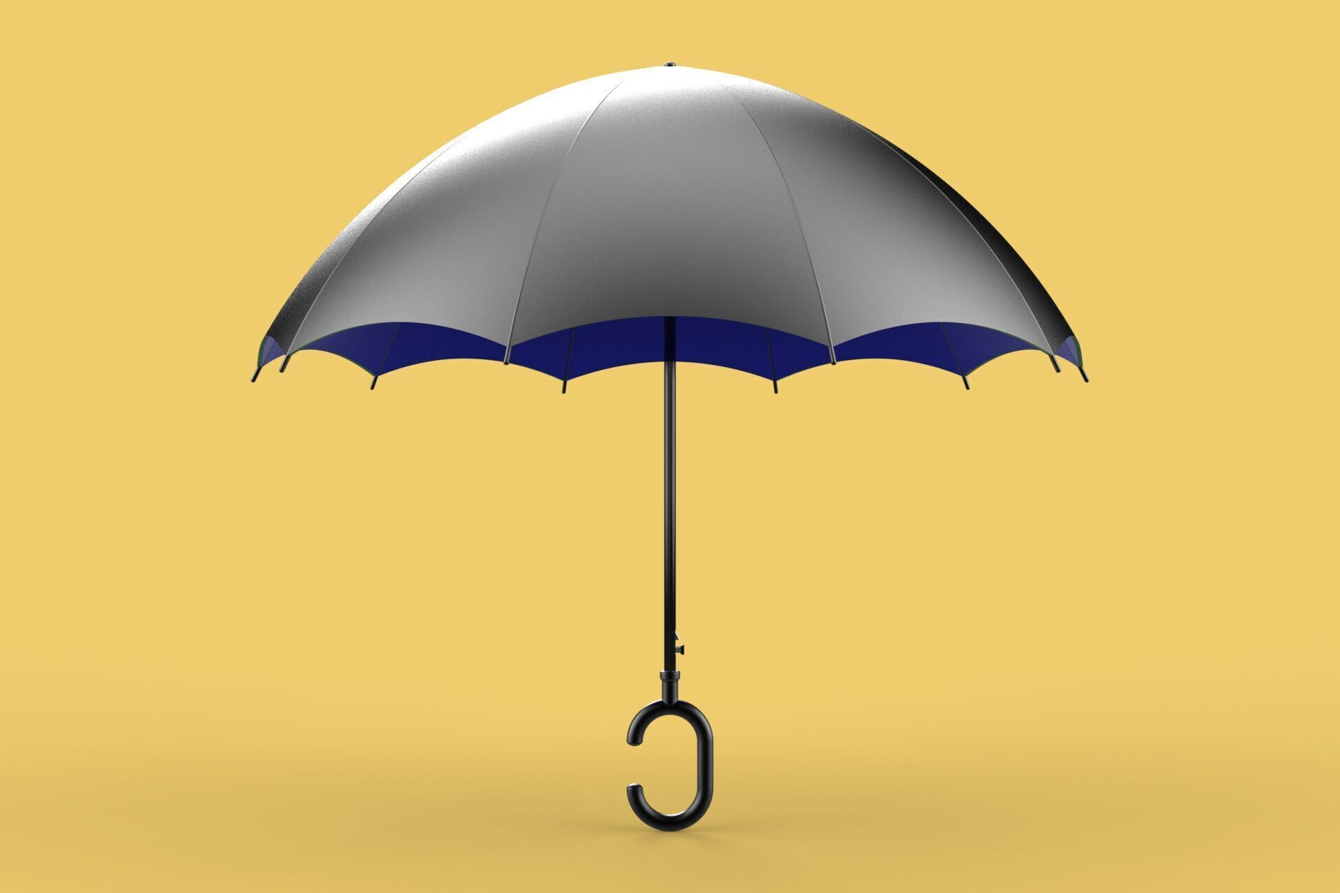 C SHAPE HANDLE STICK INVERTED REVERSE UMBRELLA AUTO FOLDABLE 3D model_2