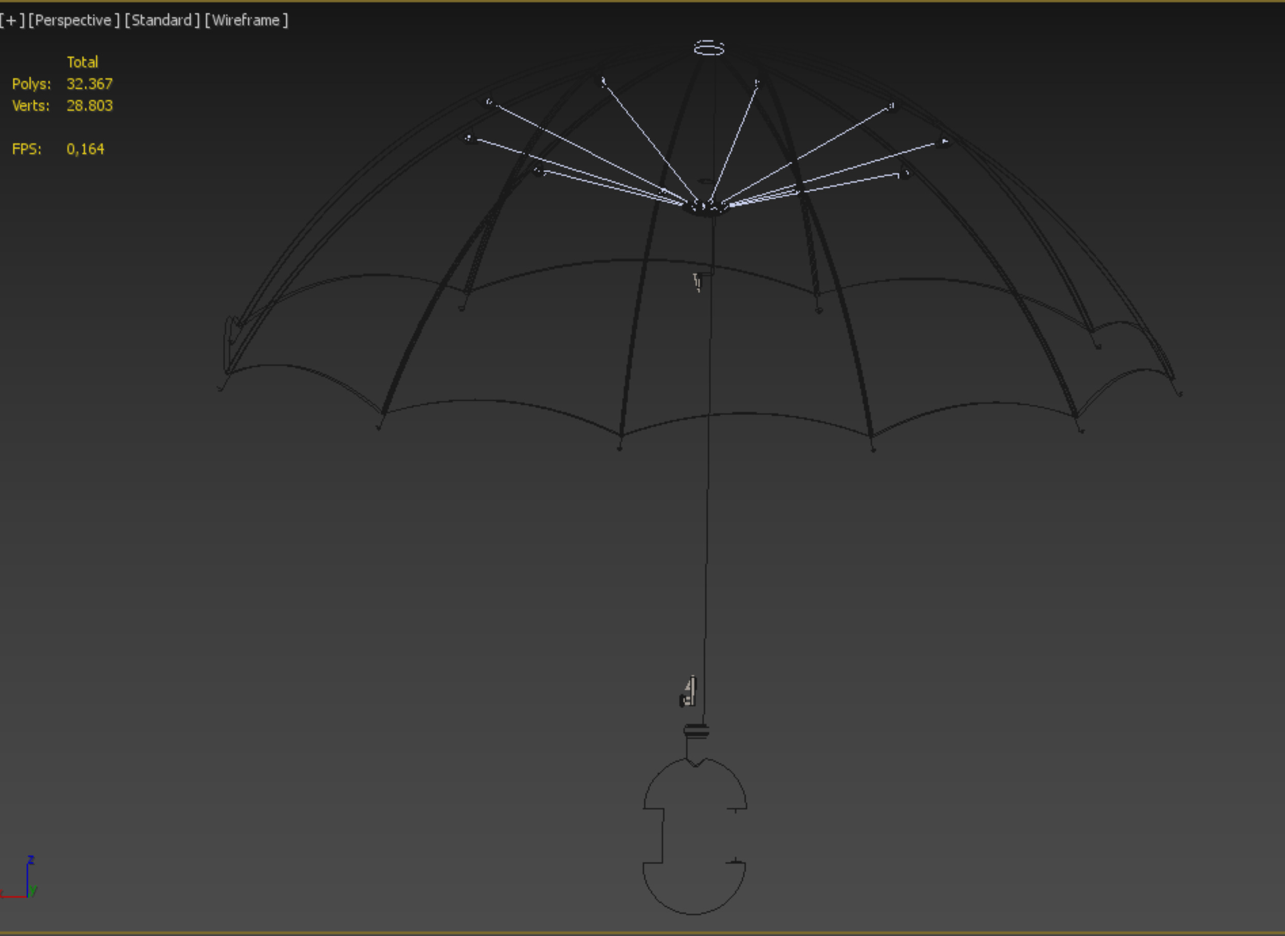 C SHAPE HANDLE STICK INVERTED REVERSE UMBRELLA AUTO FOLDABLE 3D model_27