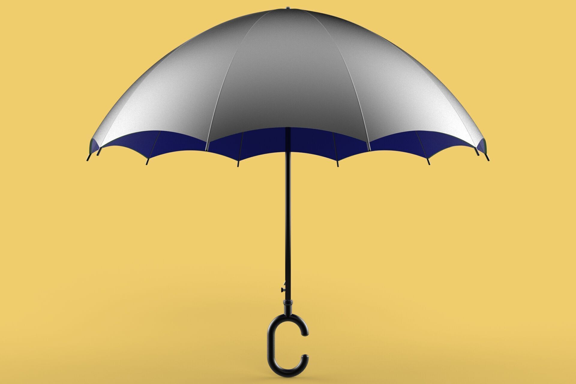 C SHAPE HANDLE STICK INVERTED REVERSE UMBRELLA AUTO FOLDABLE 3D model_5