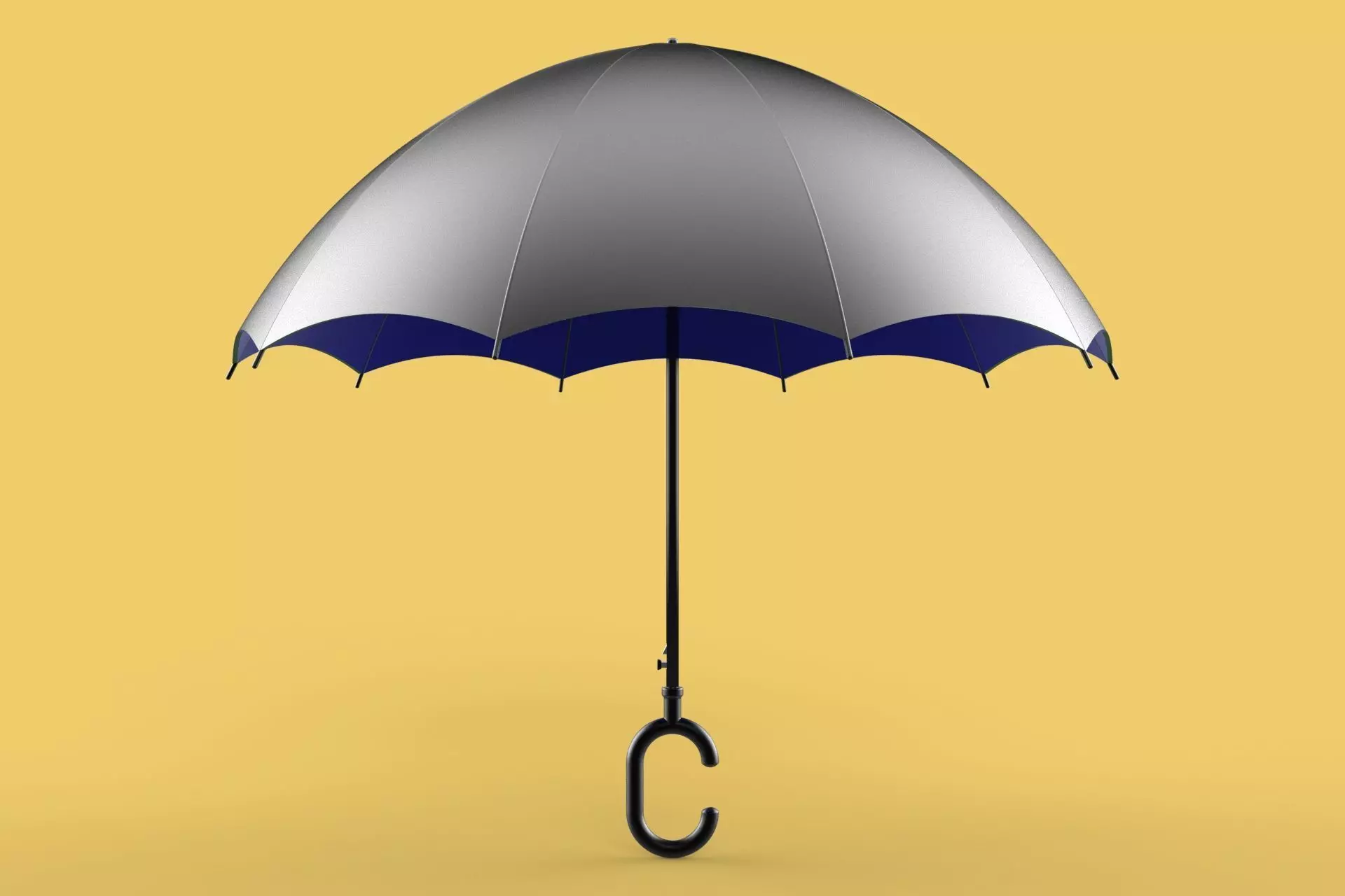 C SHAPE HANDLE STICK INVERTED REVERSE UMBRELLA AUTO FOLDABLE 3D model_0