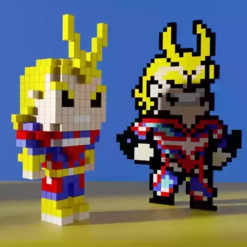 All Might My Hero Academia Voxel Stylized Cubic