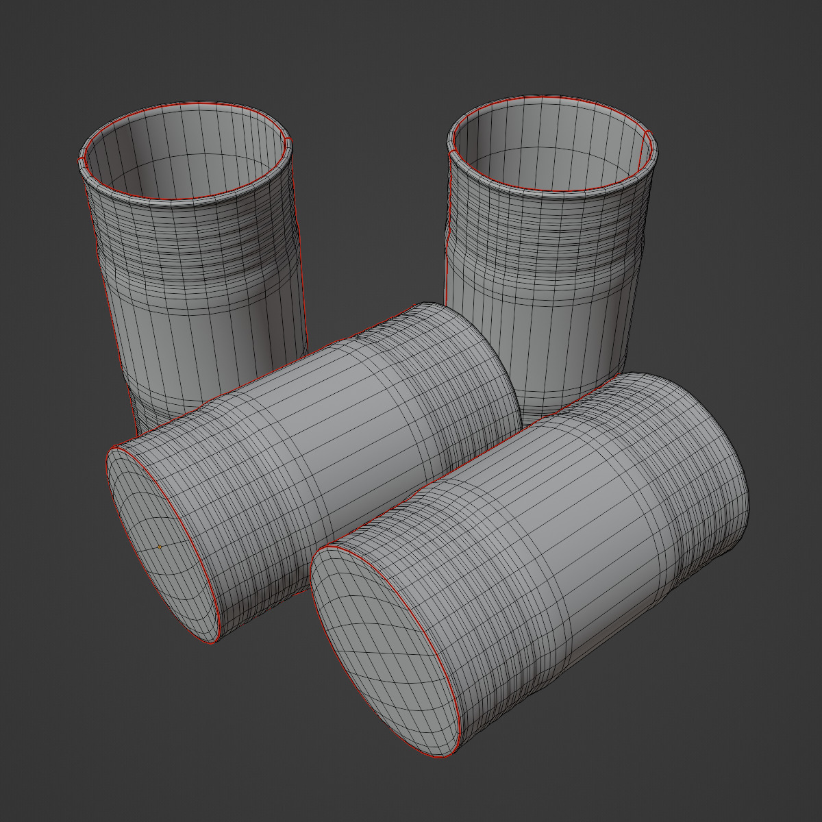 Old Steel Barrel 03 Low-poly 3D model_8