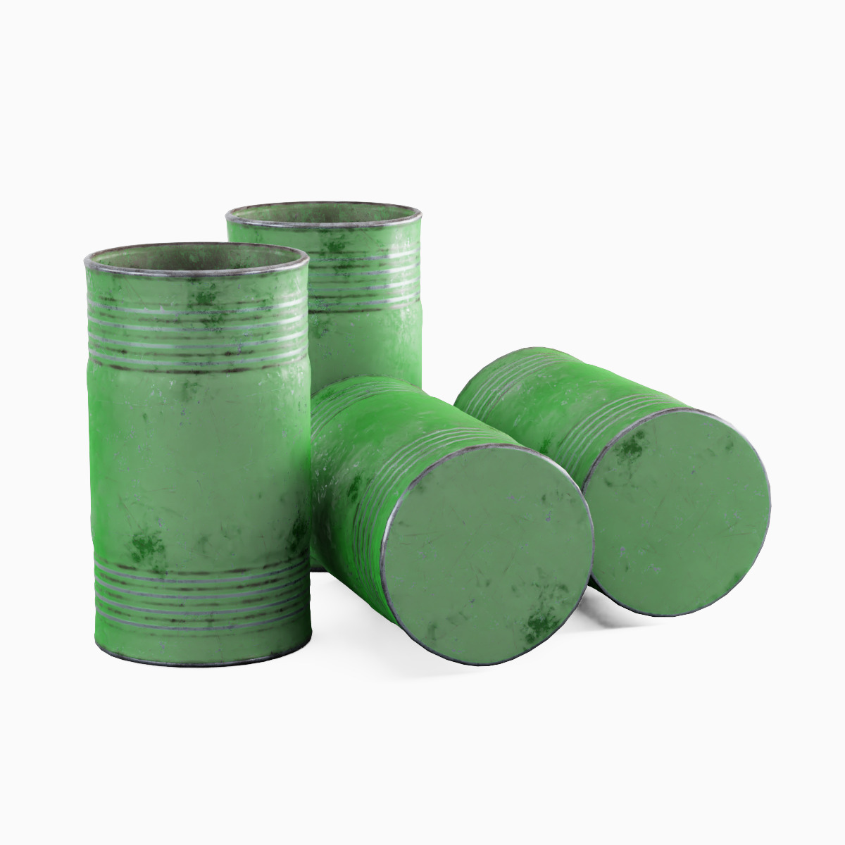 Old Steel Barrel 03 Low-poly 3D model_3