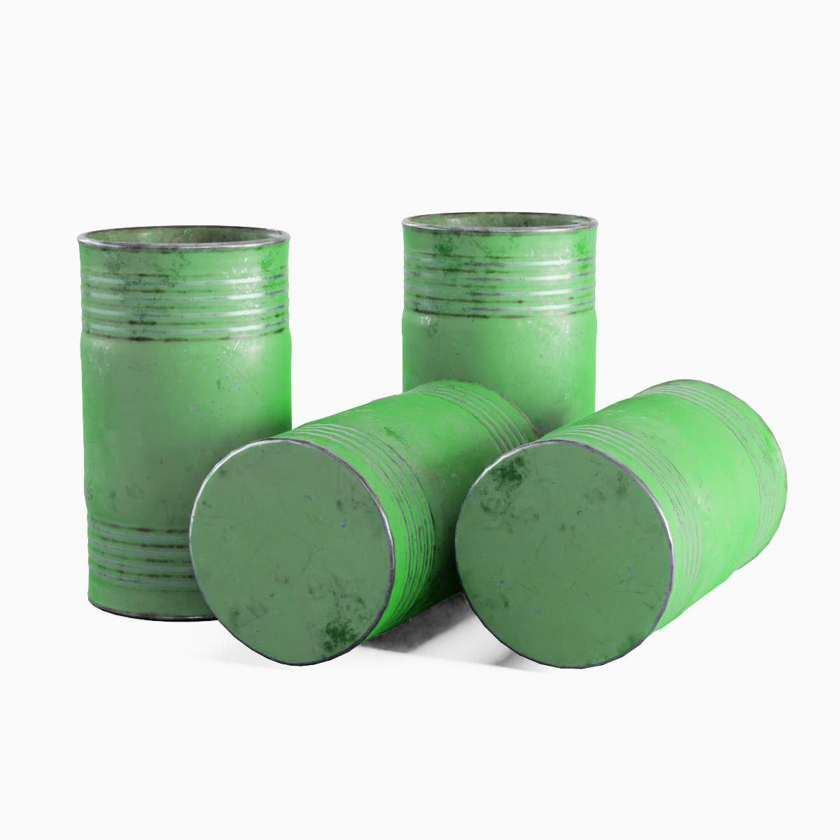 Old Steel Barrel 03 Low-poly 3D model_2