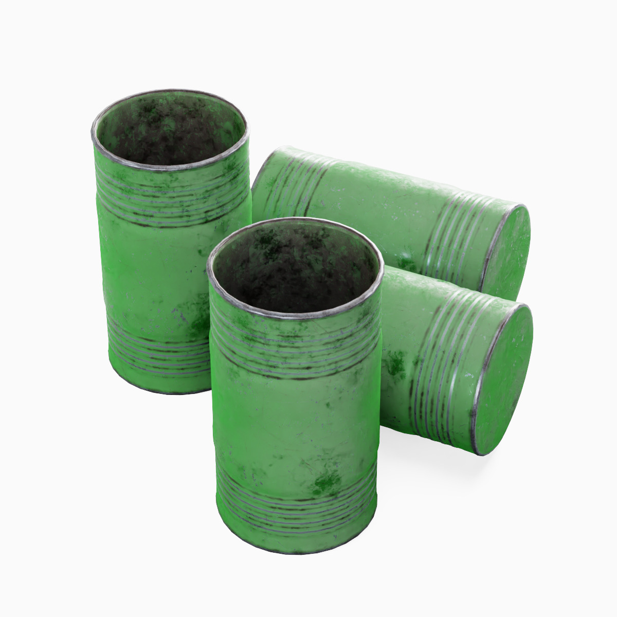 Old Steel Barrel 03 Low-poly 3D model_5