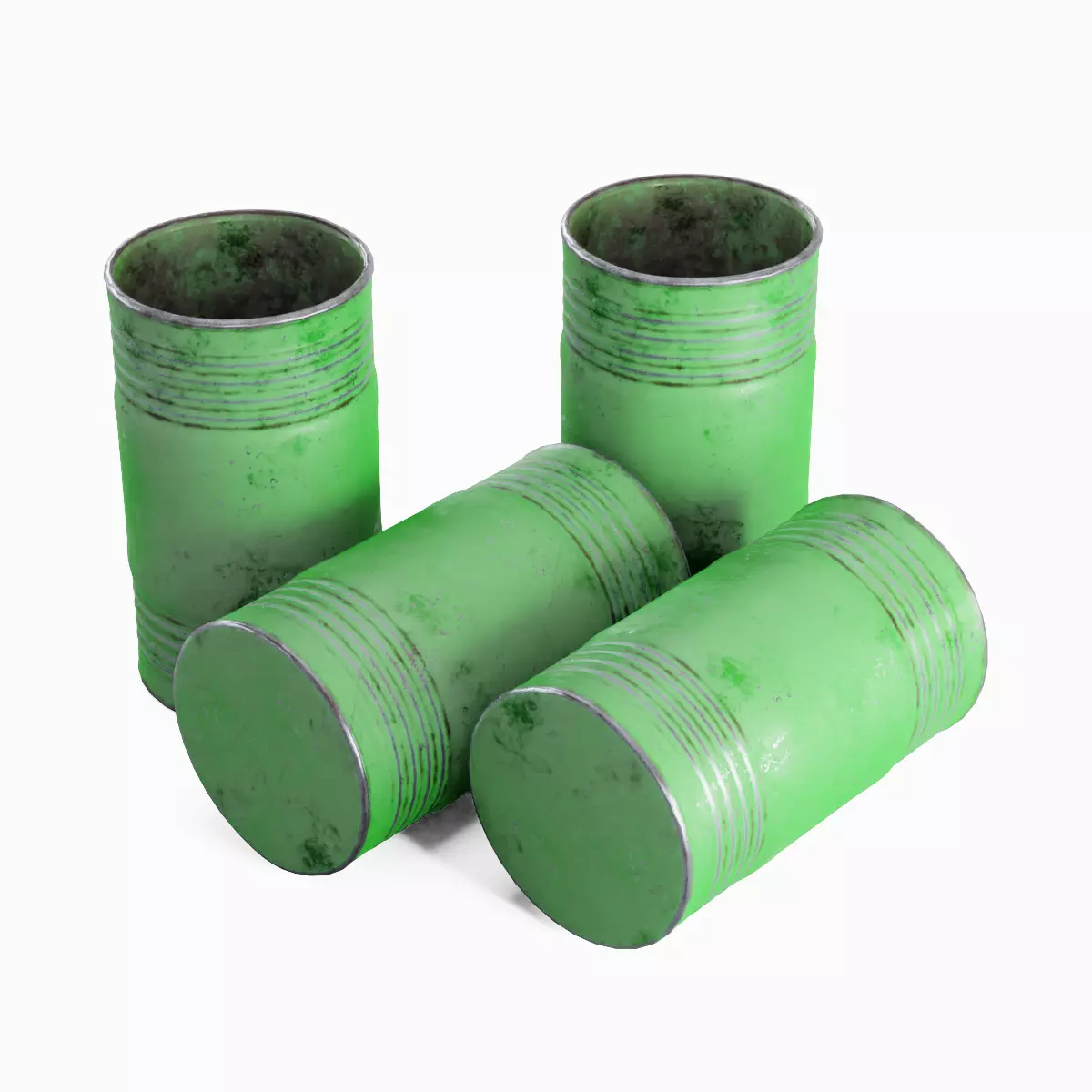 Old Steel Barrel 03 Low-poly 3D model_0