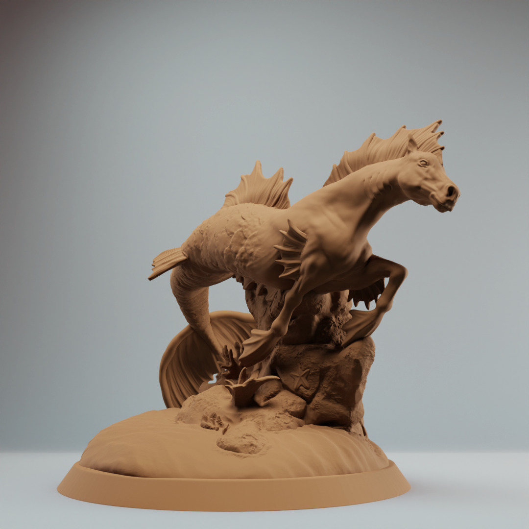 Hippocampus mythology seahorse bundle - pre supported 3D print model_2