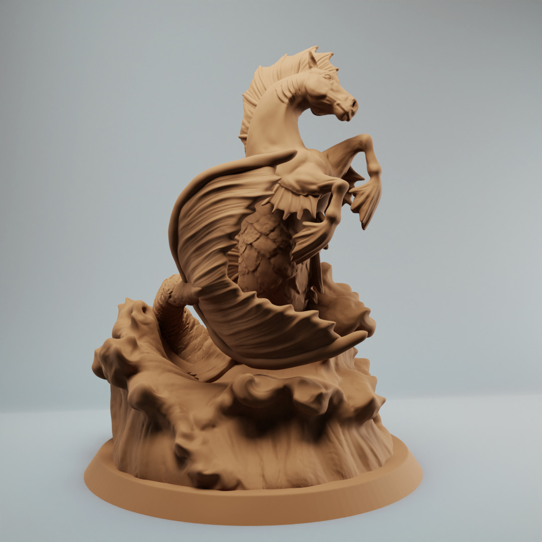 Hippocampus mythology seahorse bundle - pre supported 3D print model_4
