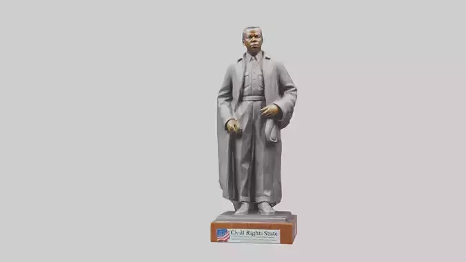 Civil Rights Hero statue model Low-poly 3D model