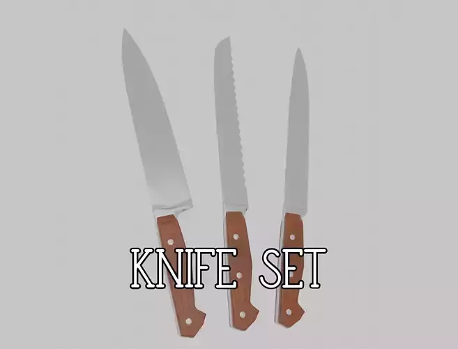 Kitchen Knife Set 4K Textures
