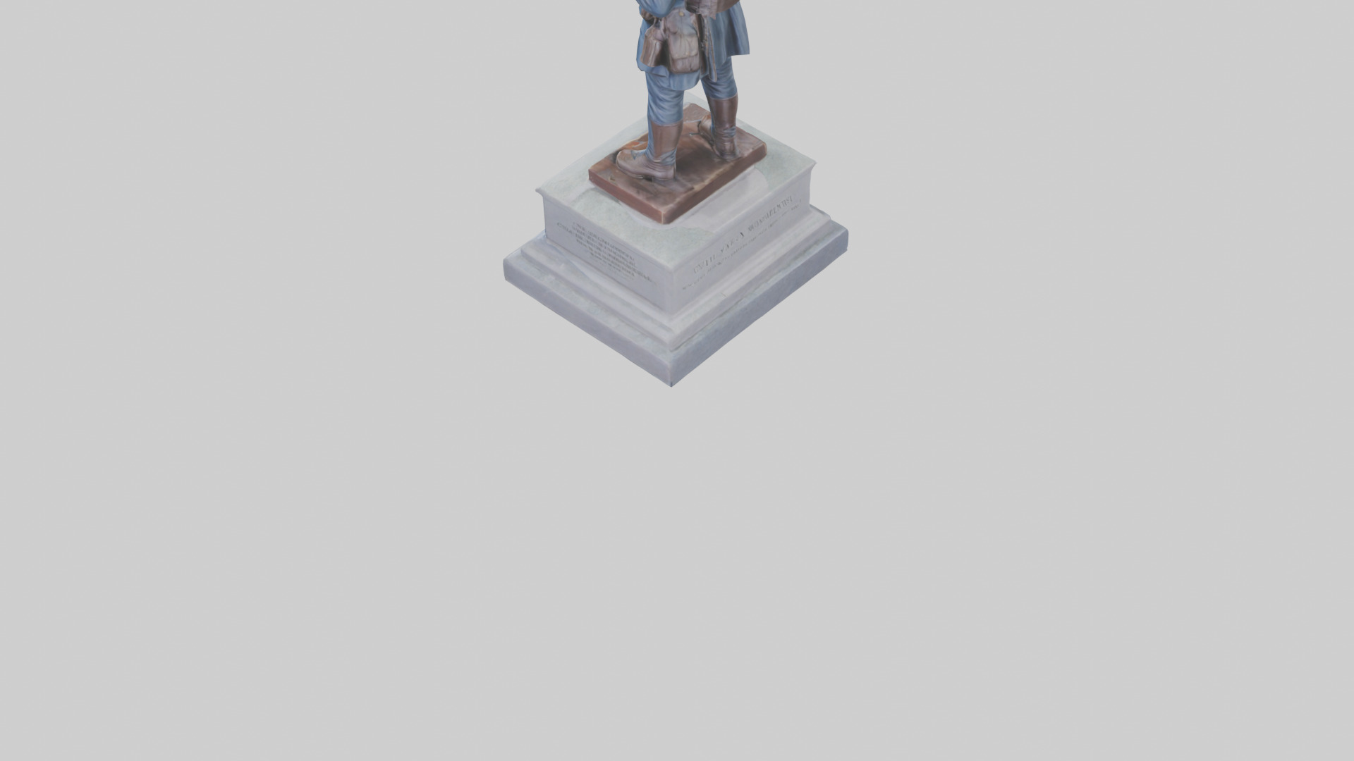 Civil War Soldier Memorial model Low-poly 3D model_4