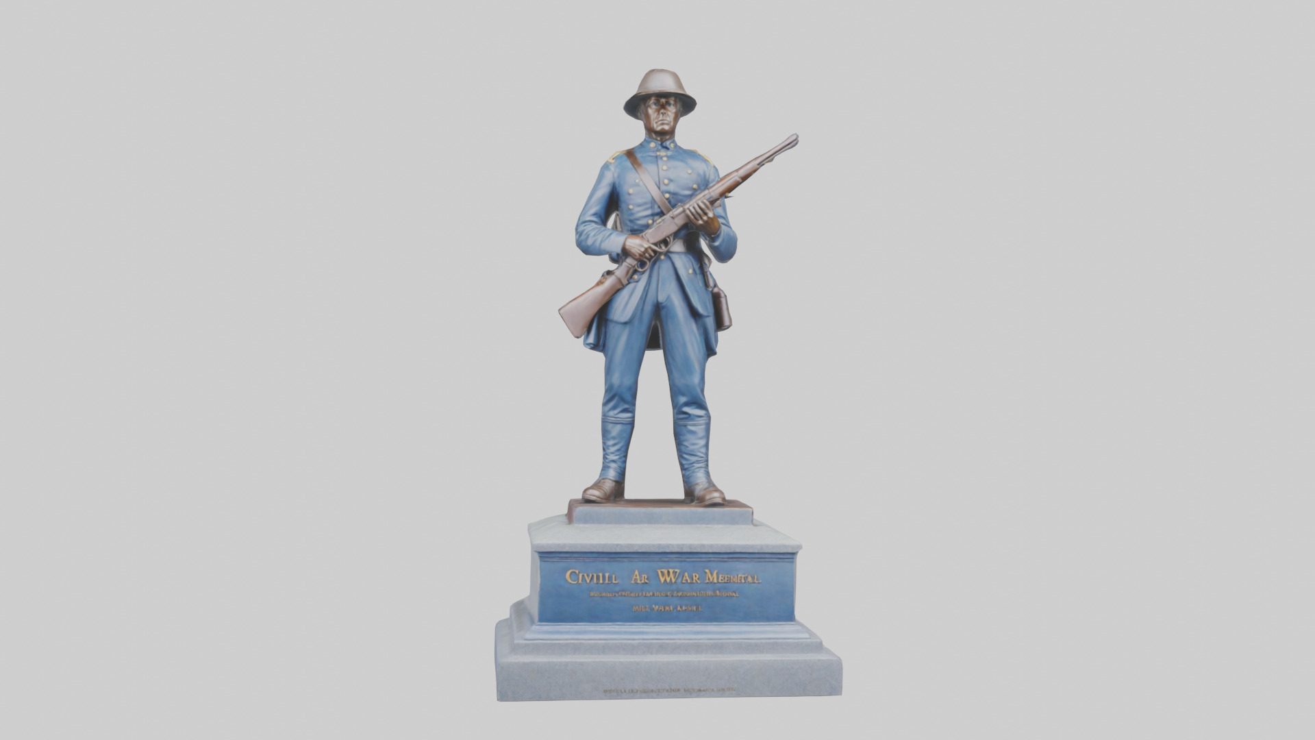Civil War Soldier Memorial model Low-poly 3D model_19