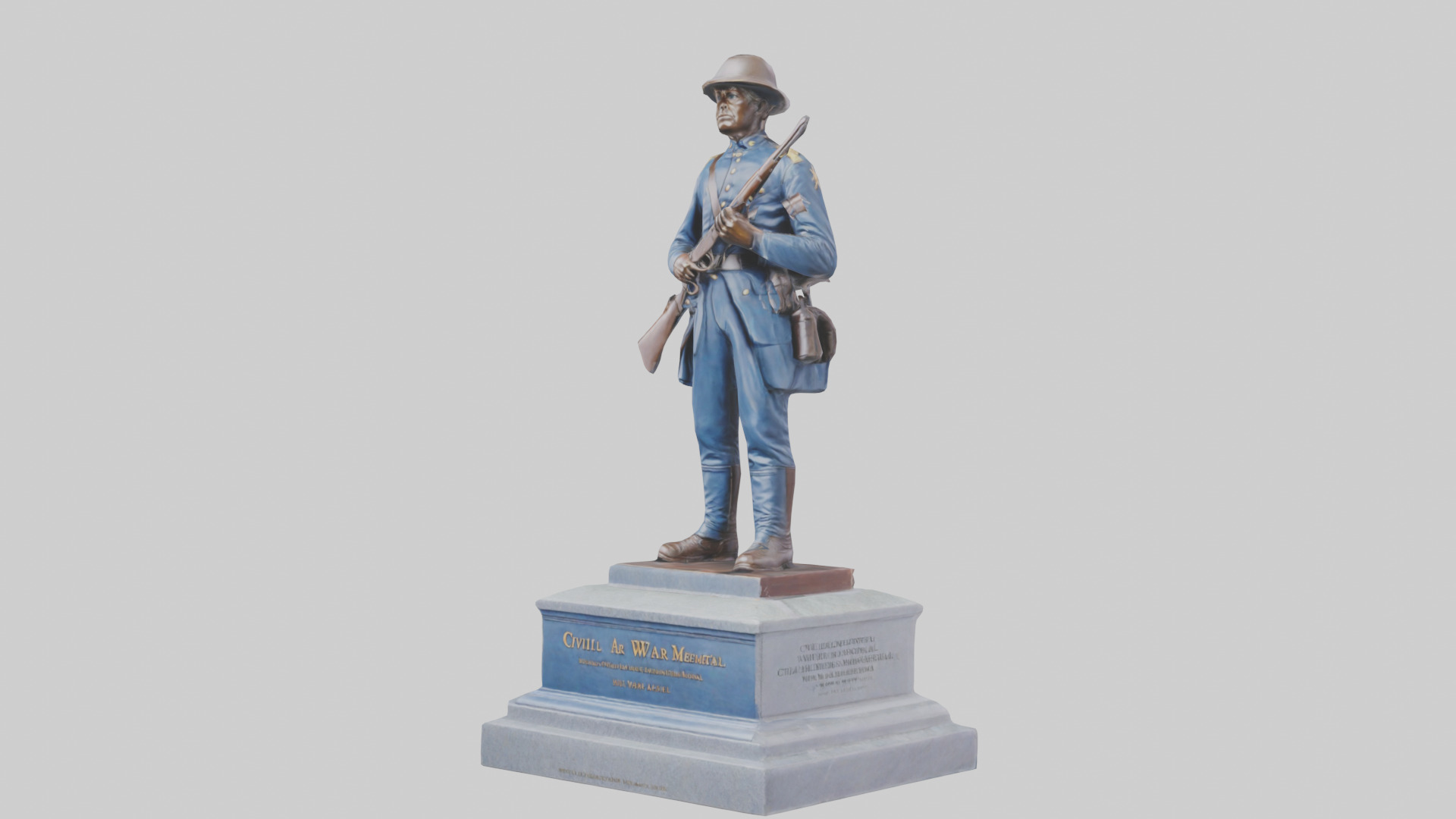 Civil War Soldier Memorial model Low-poly 3D model_8