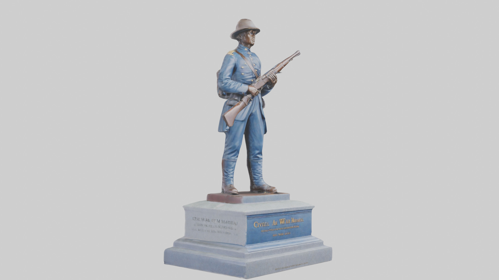 Civil War Soldier Memorial model Low-poly 3D model_16