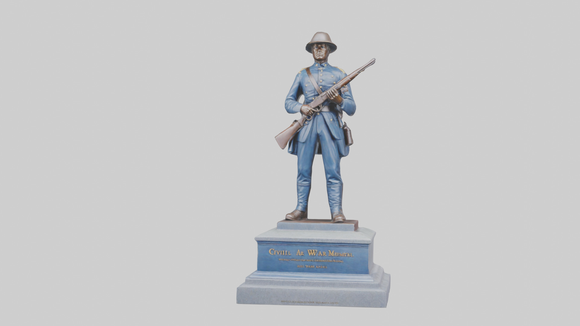 Civil War Soldier Memorial model Low-poly 3D model_13