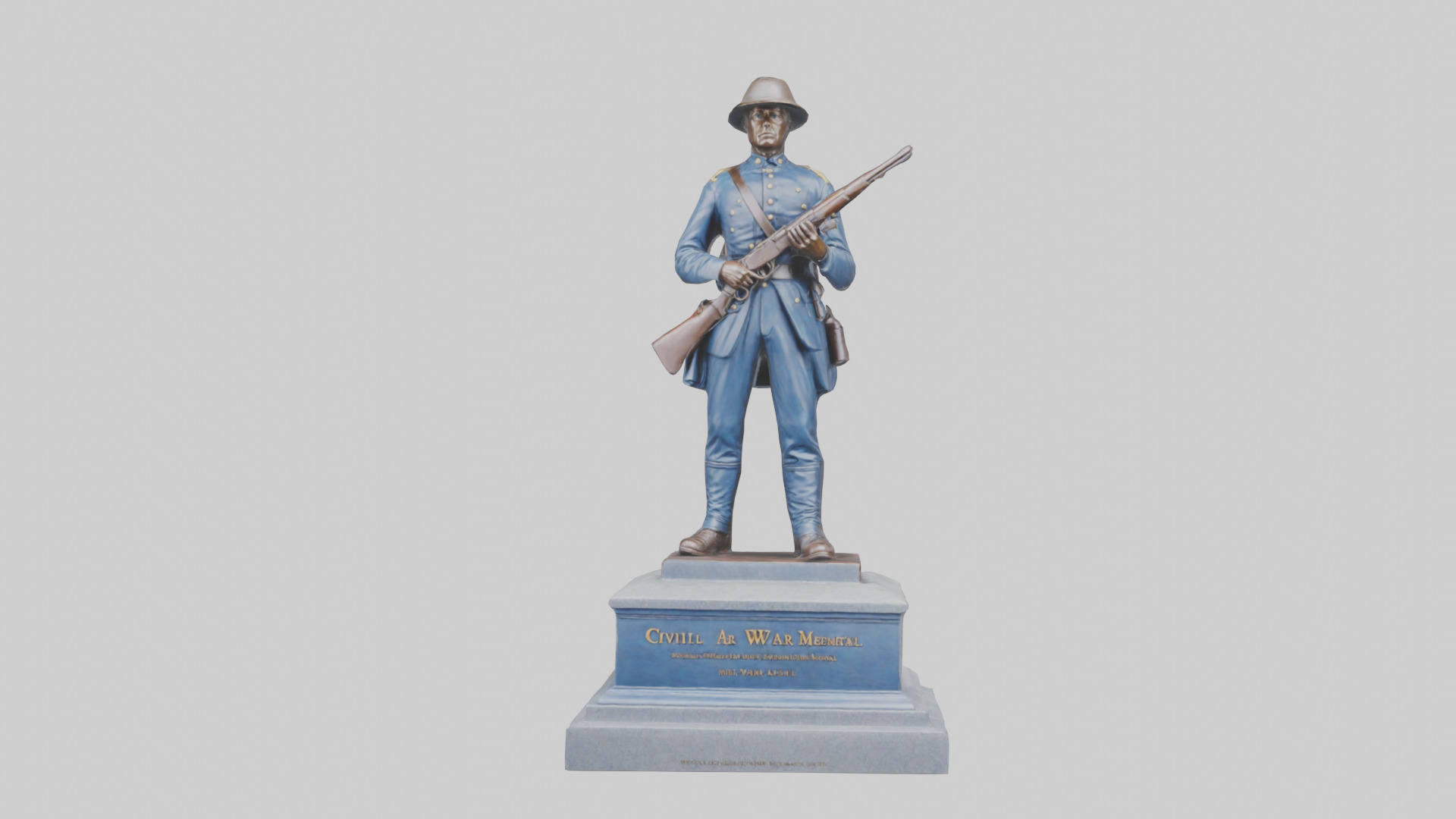 Civil War Soldier Memorial model Low-poly 3D model_12