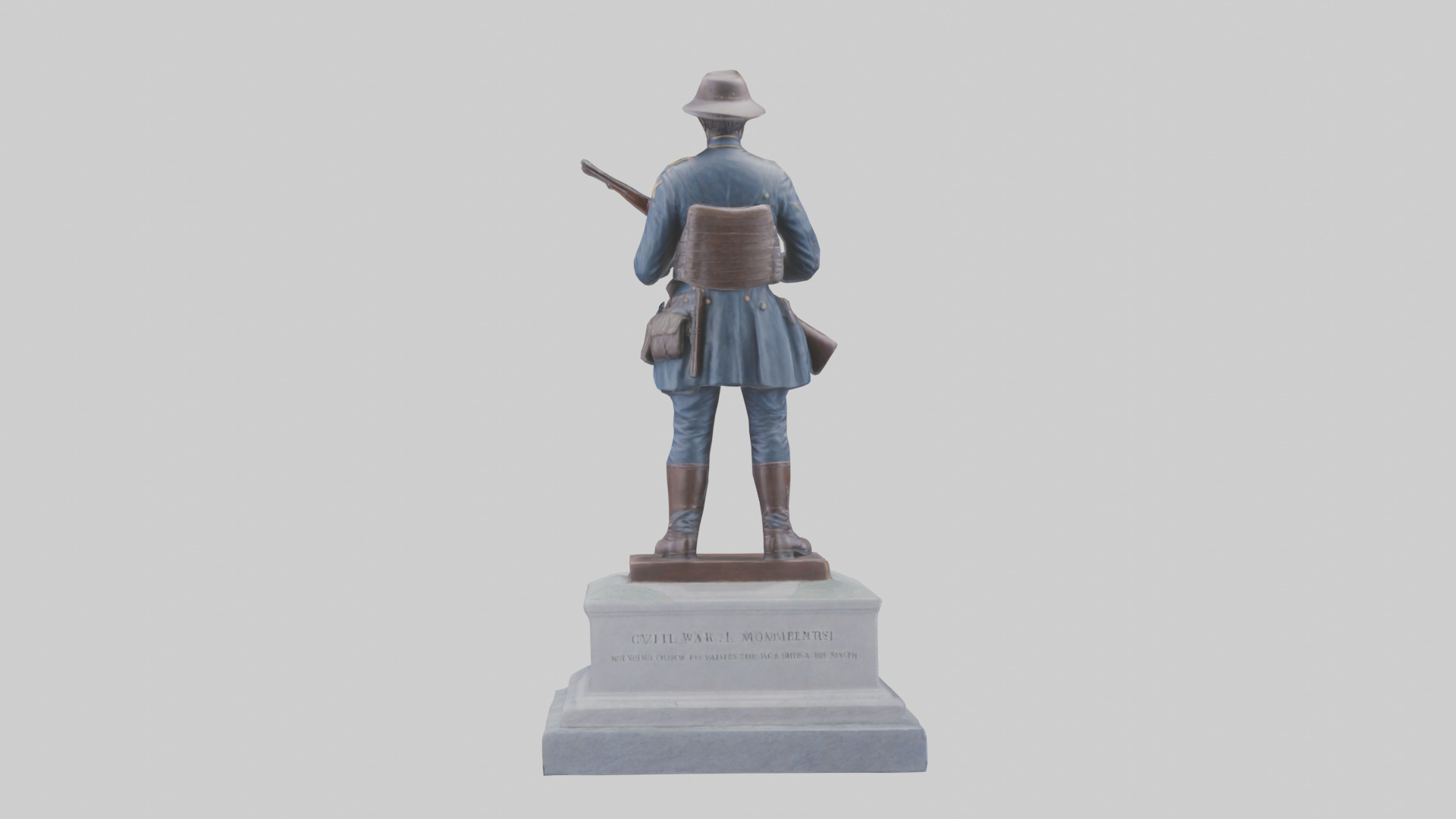 Civil War Soldier Memorial model Low-poly 3D model_1