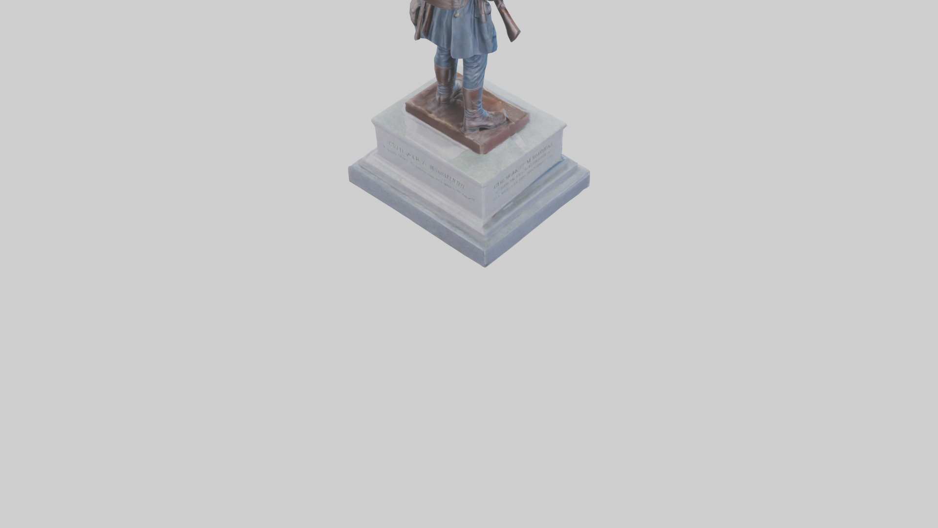Civil War Soldier Memorial model Low-poly 3D model_5