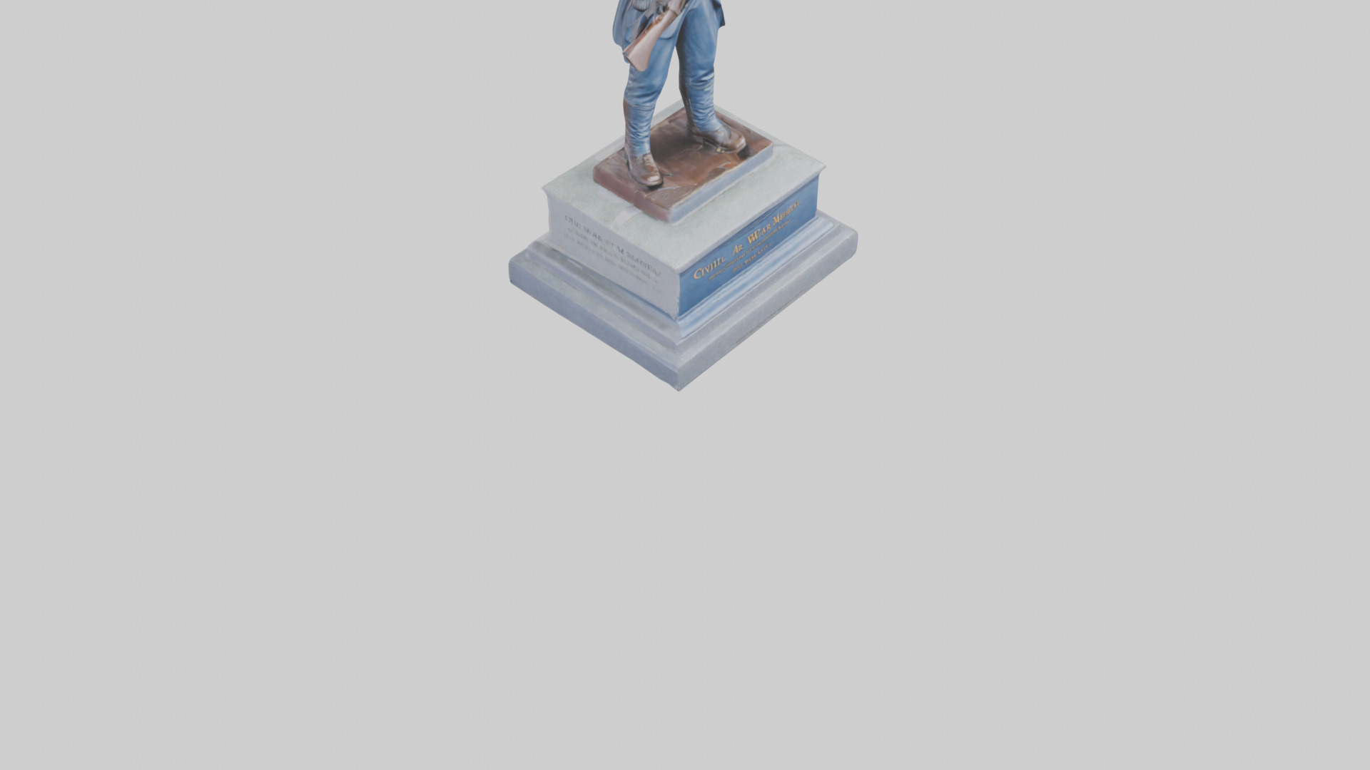 Civil War Soldier Memorial model Low-poly 3D model_7