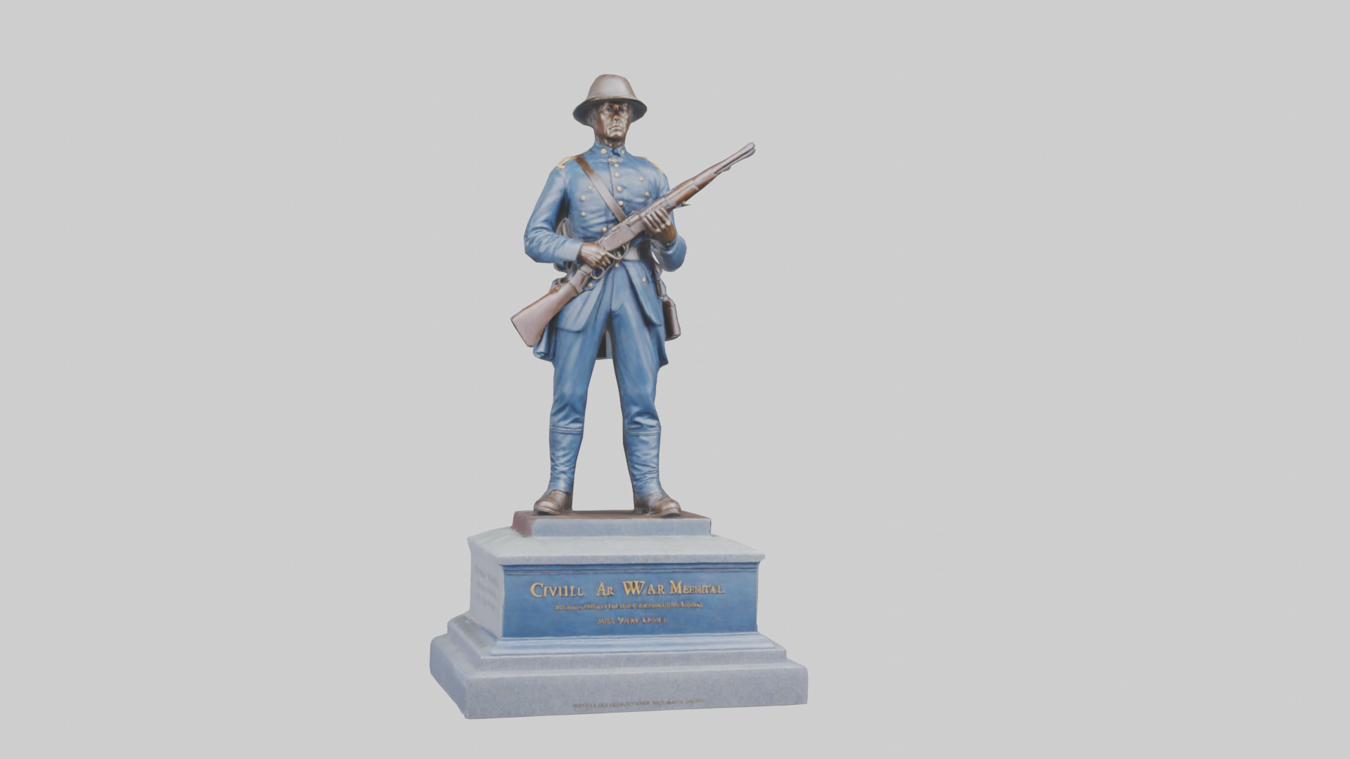 Civil War Soldier Memorial model Low-poly 3D model_18