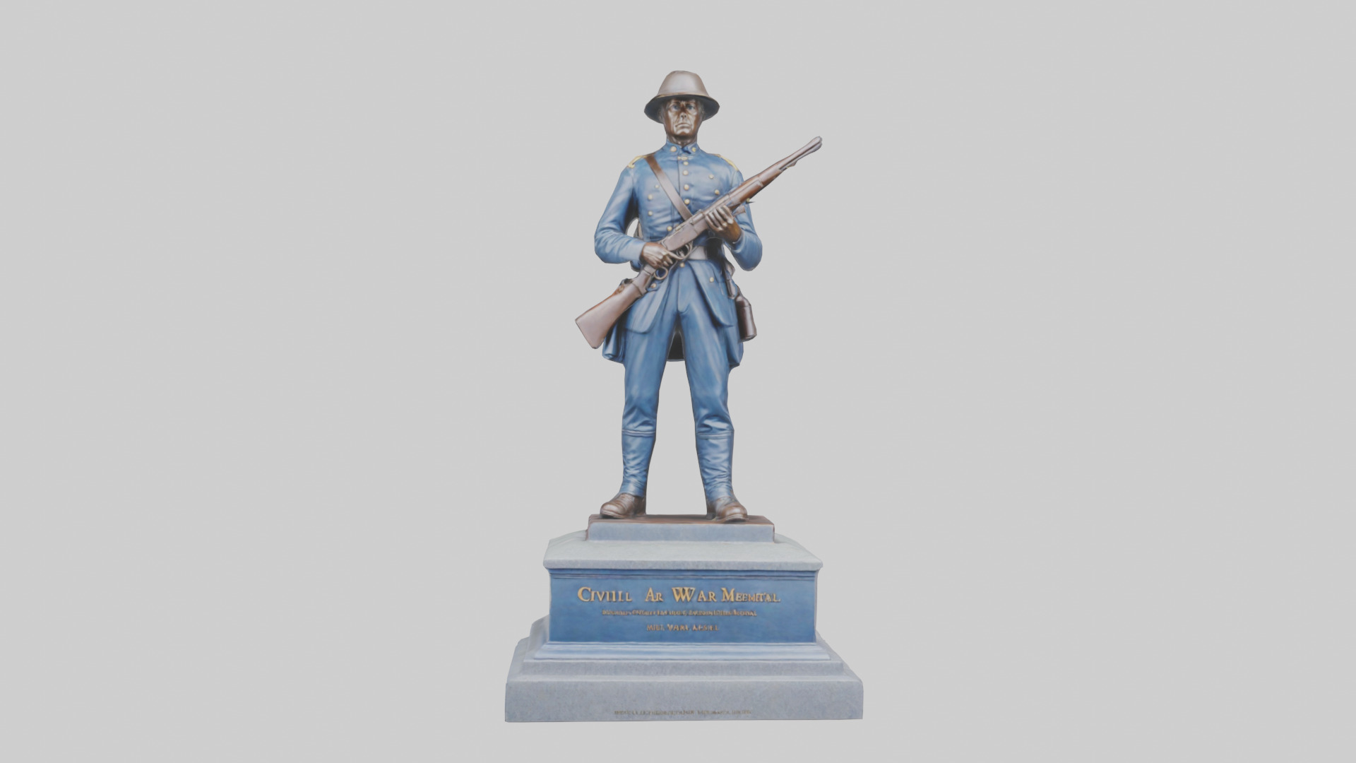 Civil War Soldier Memorial model Low-poly 3D model_10