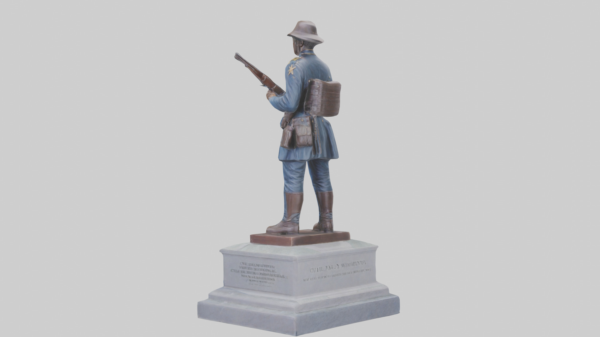 Civil War Soldier Memorial model Low-poly 3D model_2
