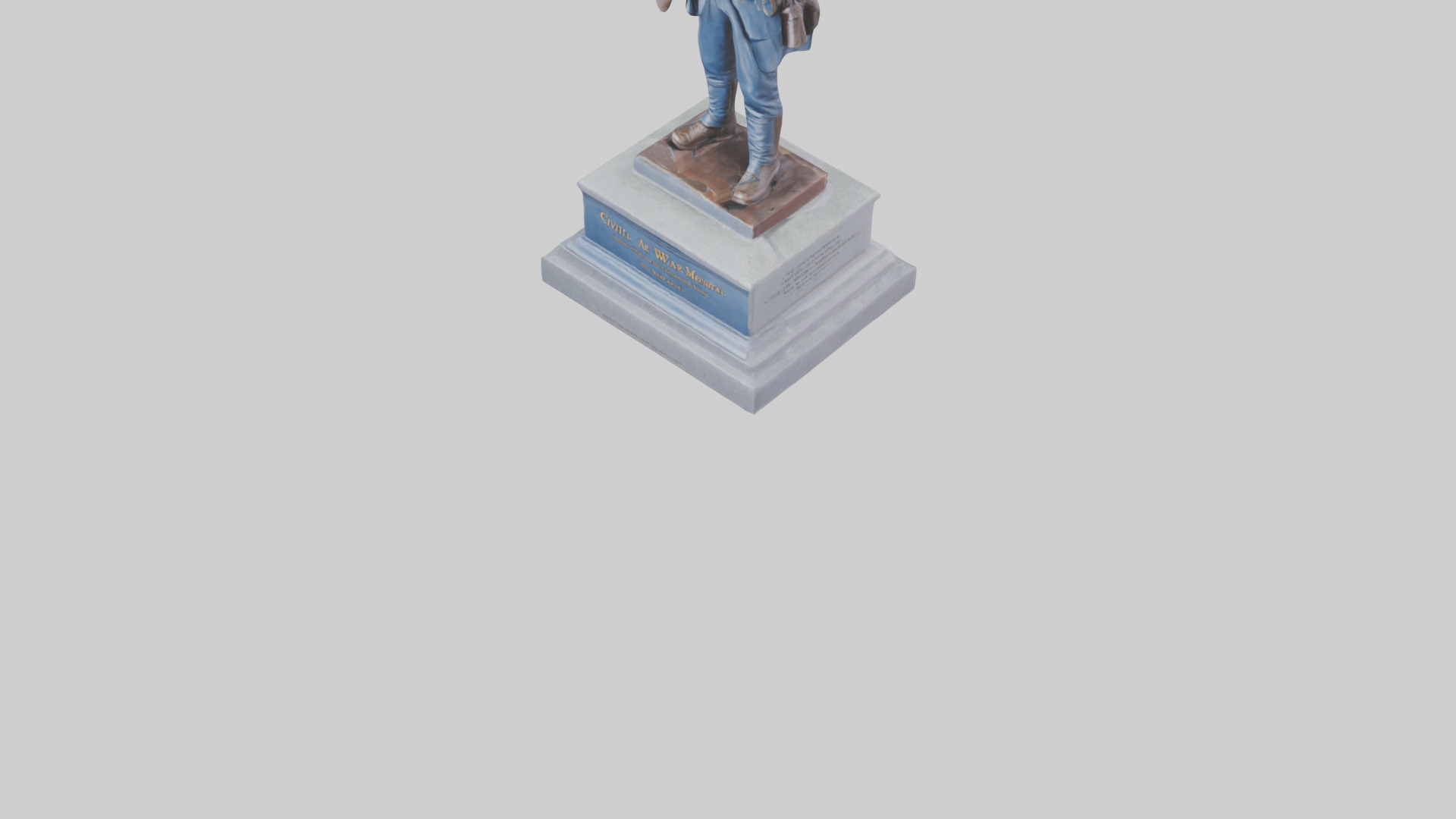 Civil War Soldier Memorial model Low-poly 3D model_6