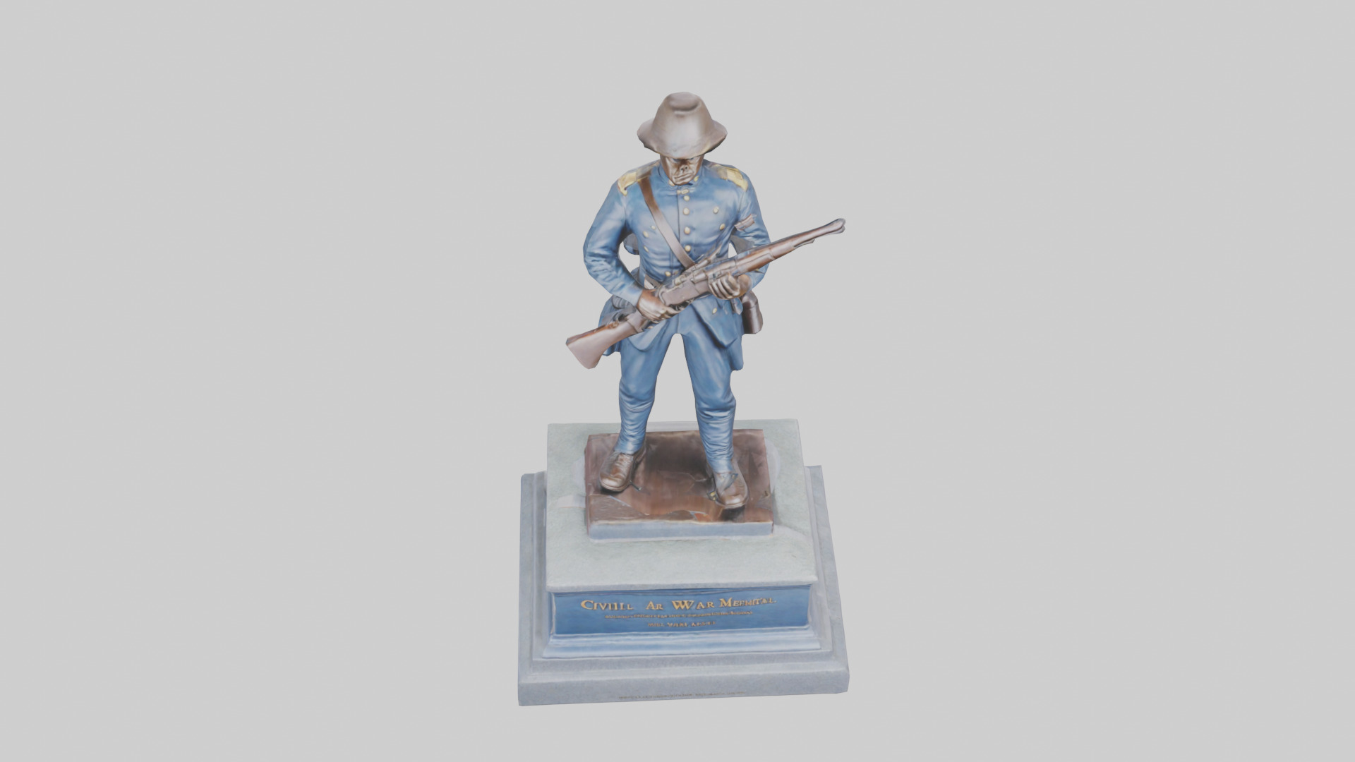 Civil War Soldier Memorial model Low-poly 3D model_26