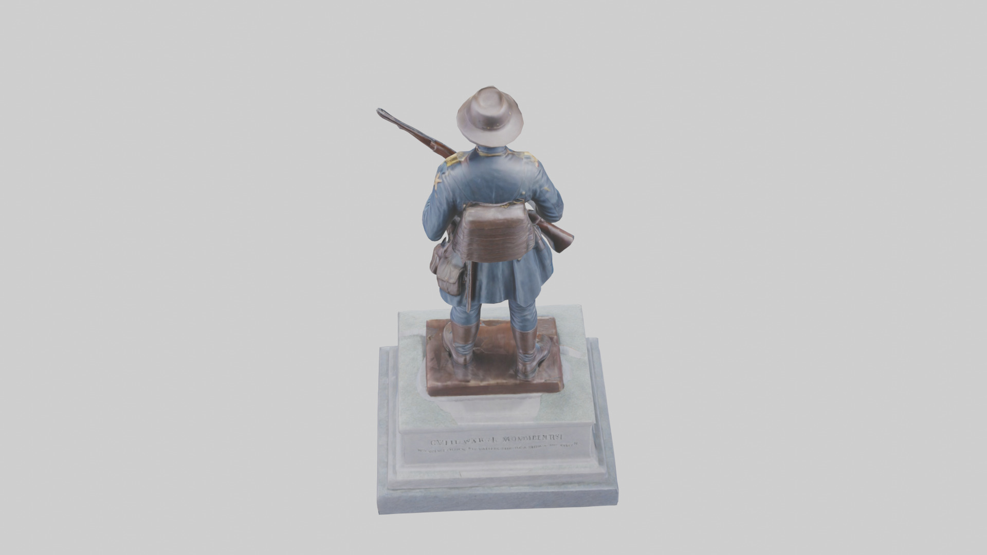 Civil War Soldier Memorial model Low-poly 3D model_25
