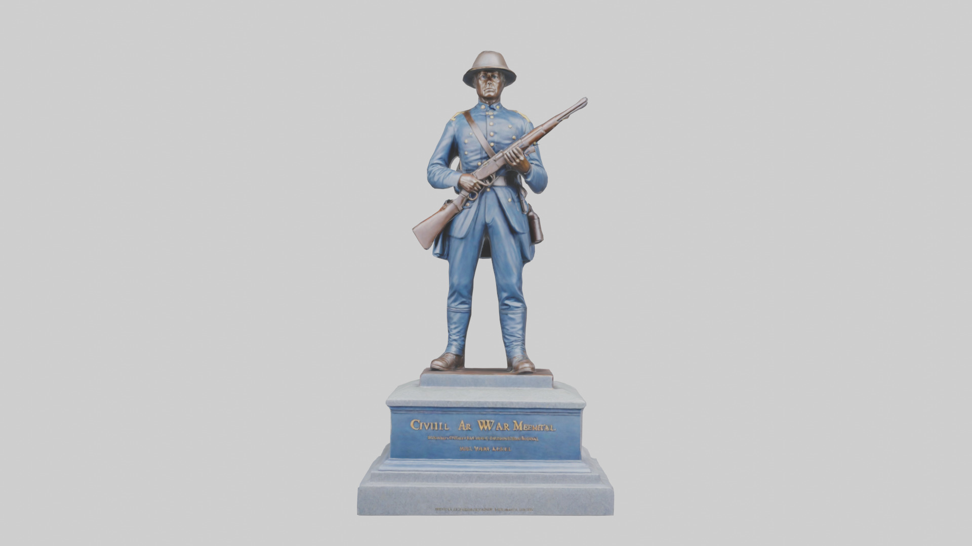 Civil War Soldier Memorial model Low-poly 3D model_14