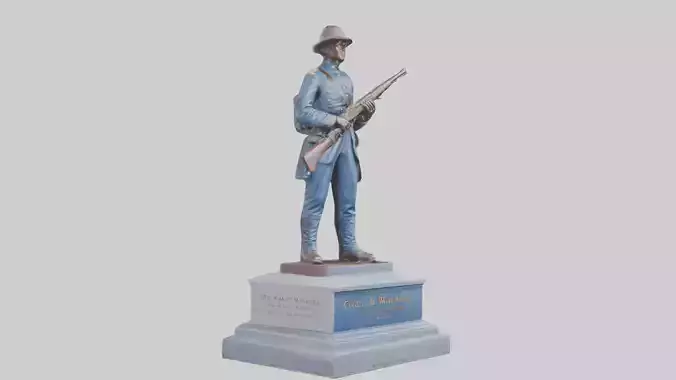 Civil War Soldier Memorial model Low-poly 3D model Civil War Soldier Memorial model Low-poly 3D model