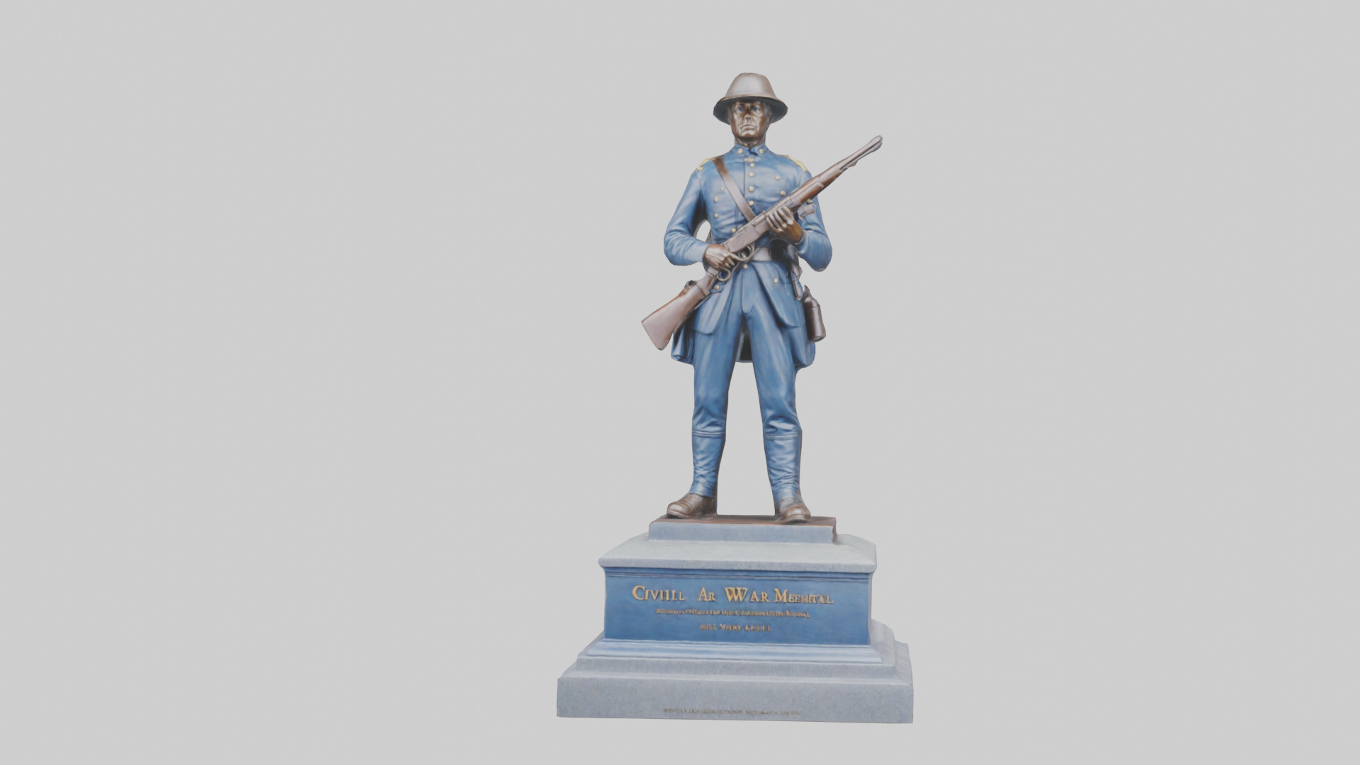 Civil War Soldier Memorial model Low-poly 3D model_15