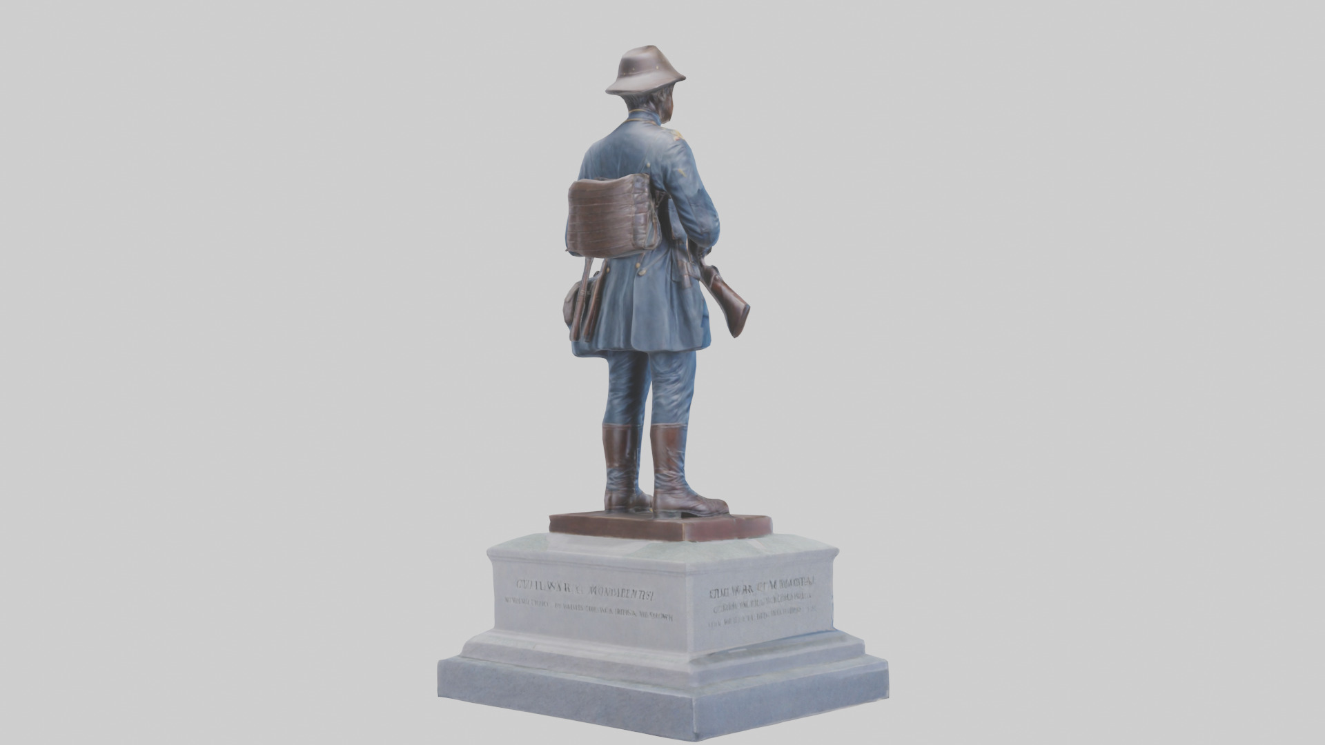 Civil War Soldier Memorial model Low-poly 3D model_3