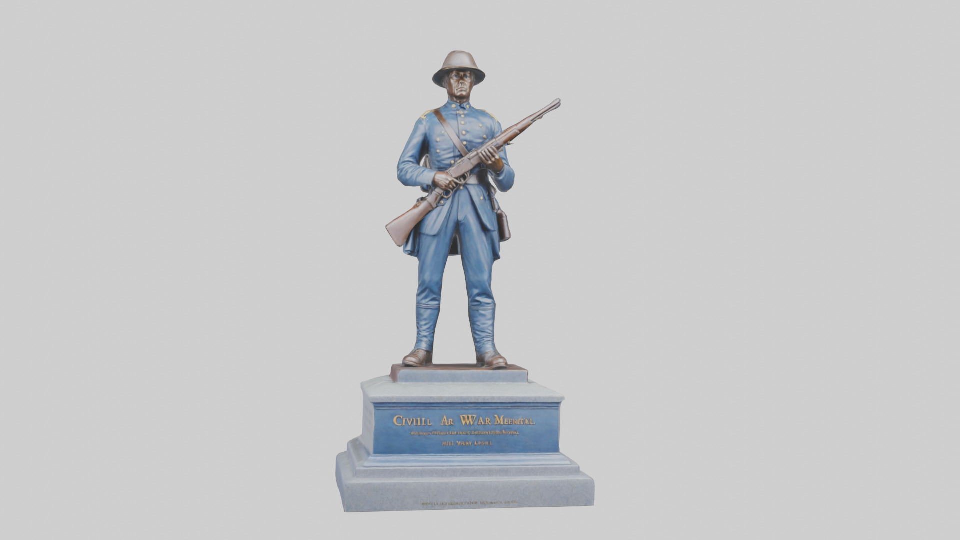 Civil War Soldier Memorial model Low-poly 3D model_17