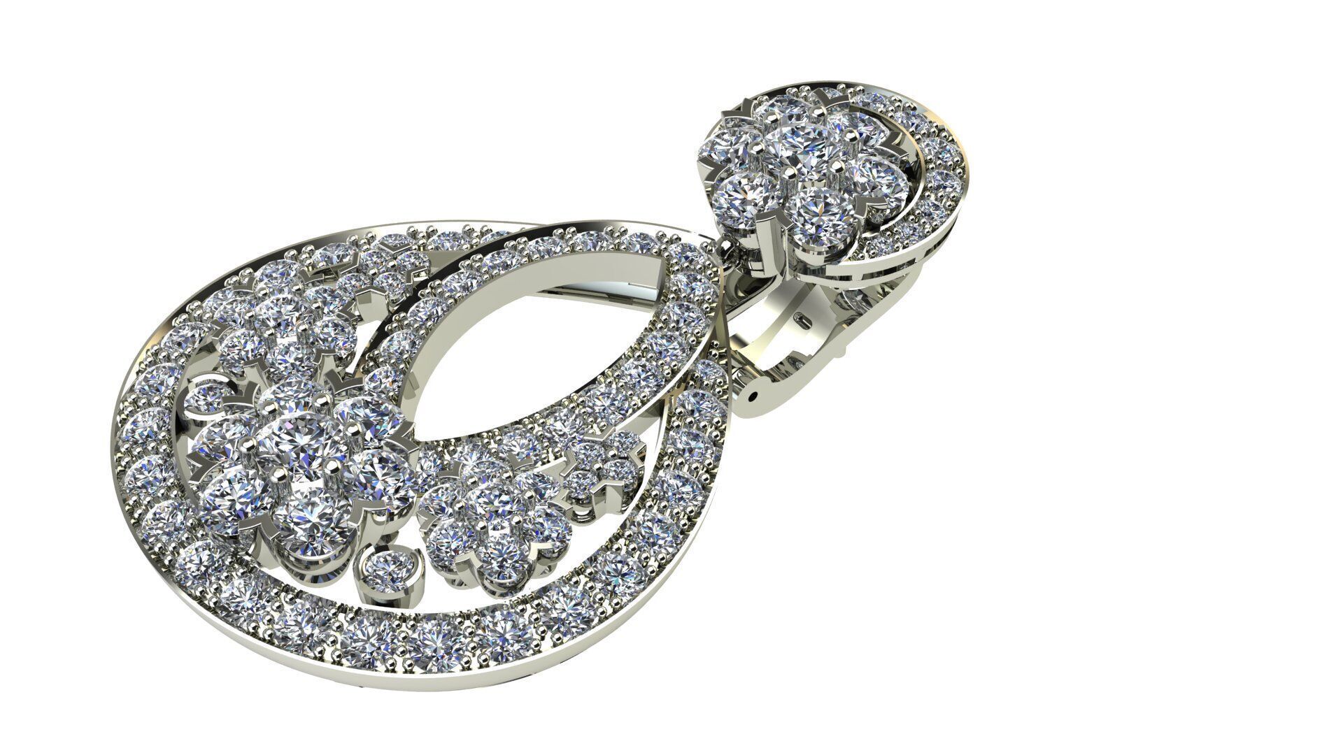 van cleeef snowflake earrings 3D print model_1