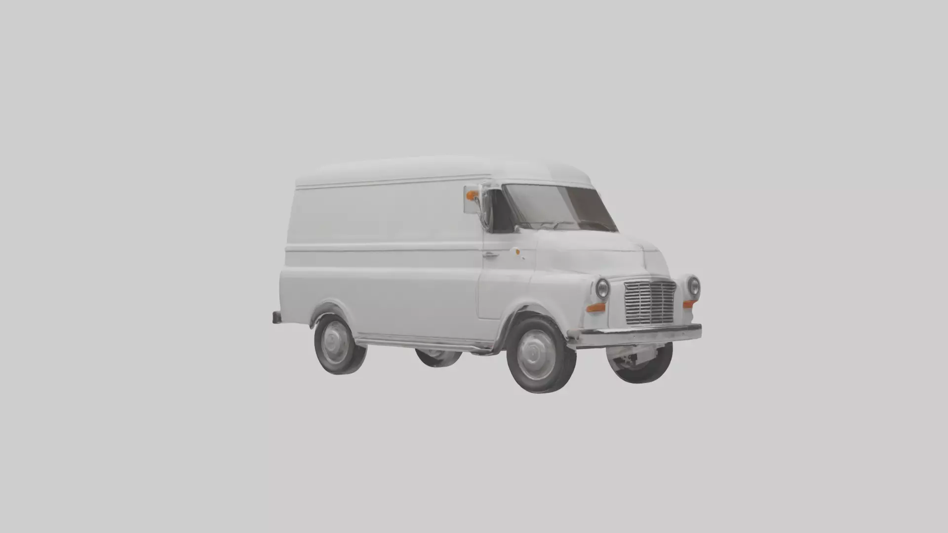 Classic Delivery Van model Low-poly 3D model_0