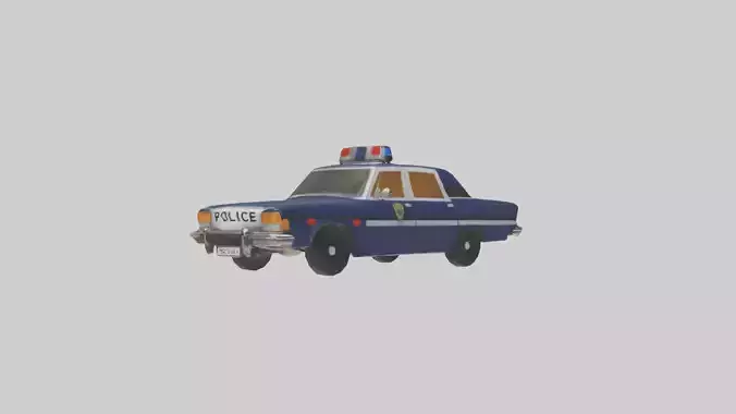 Classic Police Car model Low-poly 3D model
