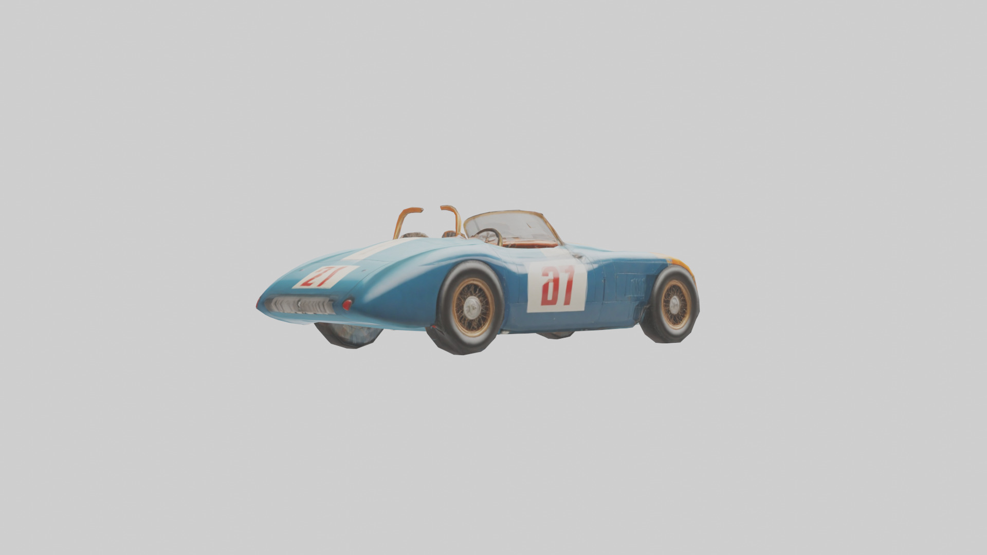 Classic Race Car with Vintage Livery model Low-poly 3D model_3