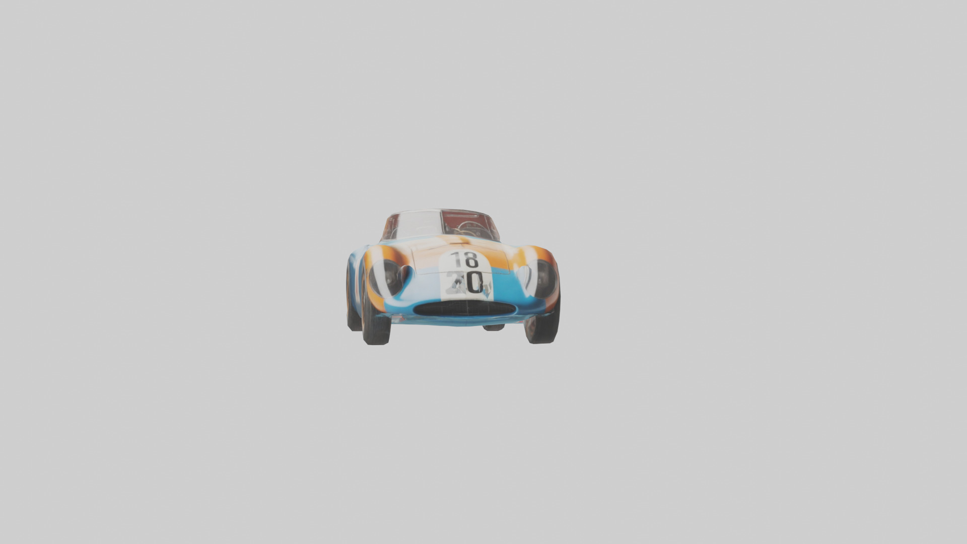 Classic Race Car with Vintage Livery model Low-poly 3D model_20