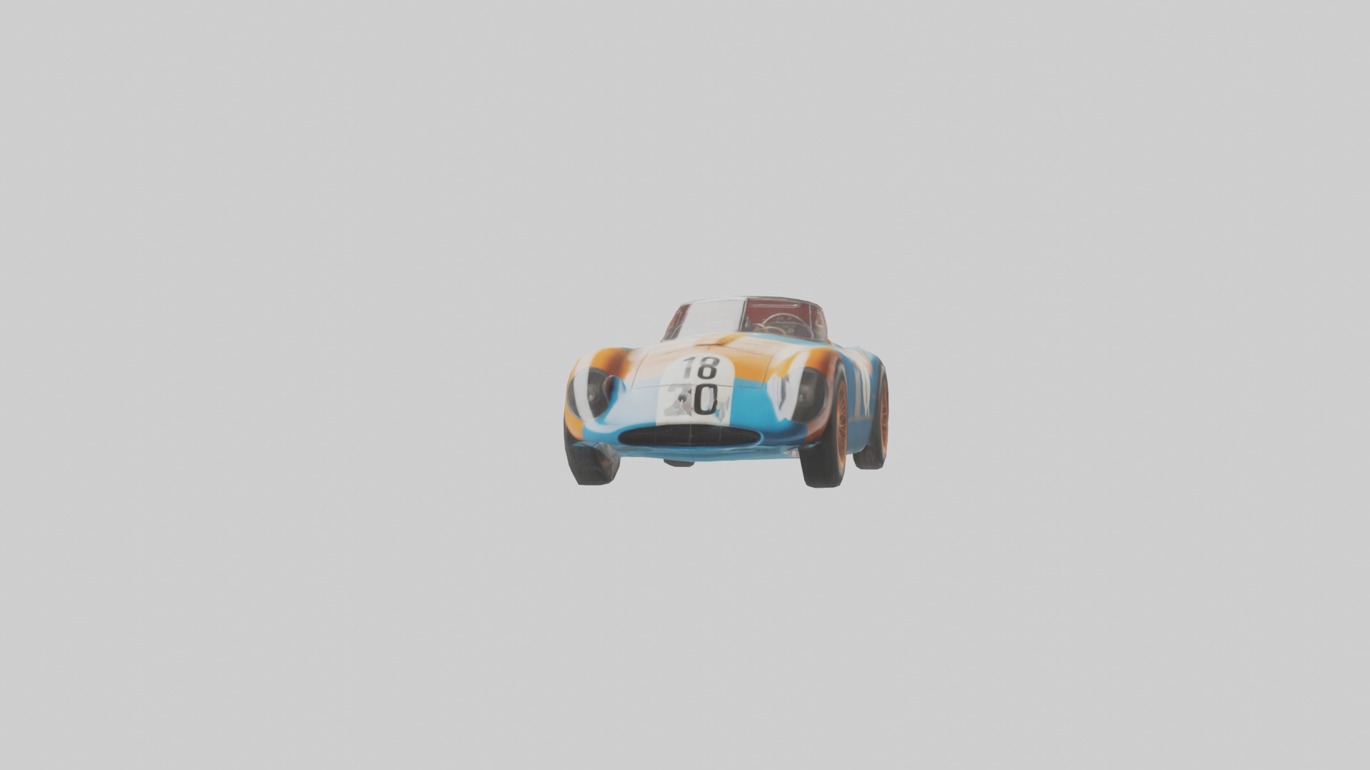 Classic Race Car with Vintage Livery model Low-poly 3D model_13