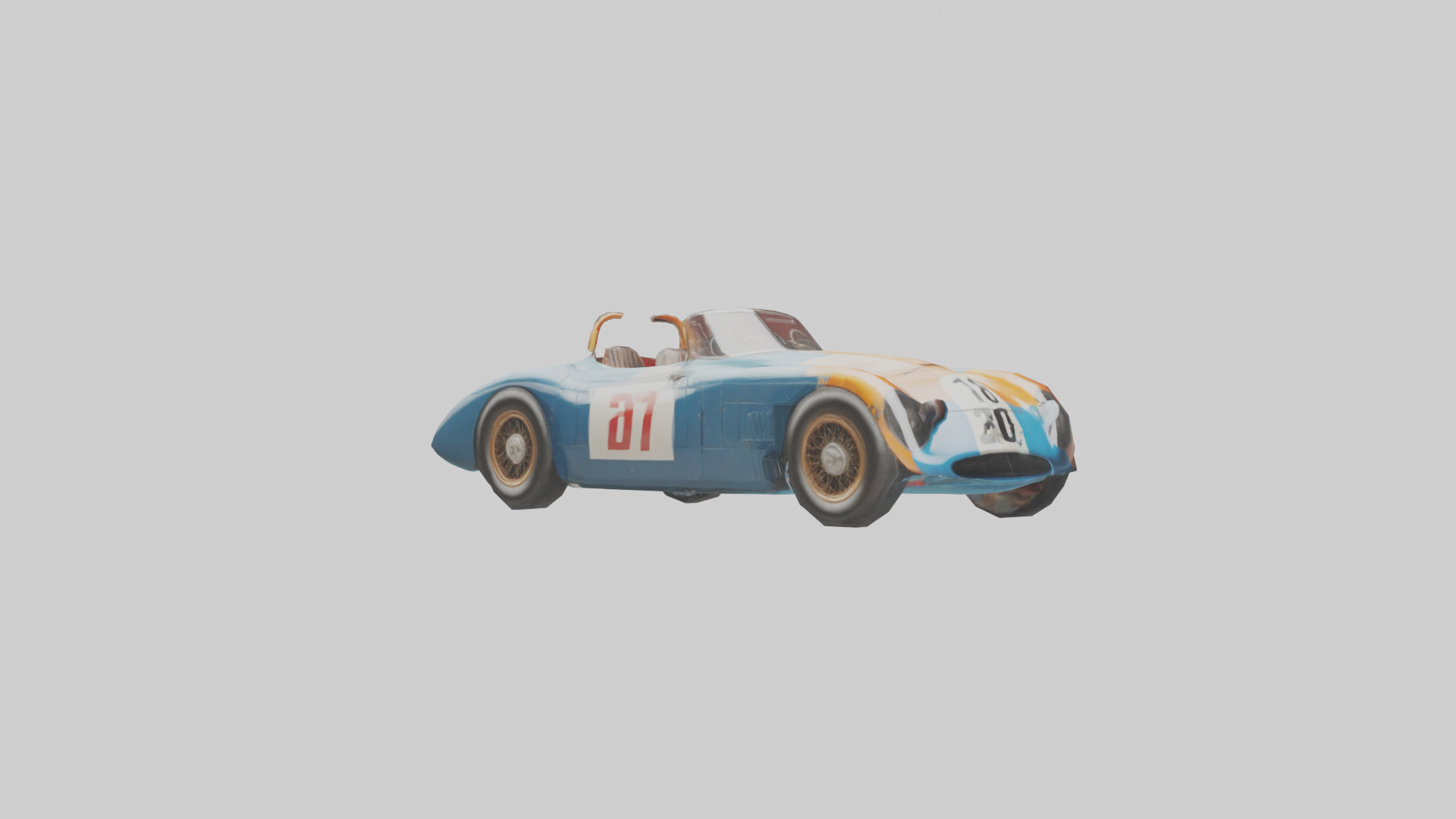 Classic Race Car with Vintage Livery model Low-poly 3D model_16