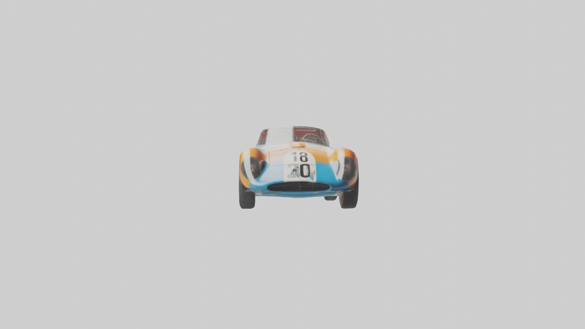 Classic Race Car with Vintage Livery model Low-poly 3D model_19