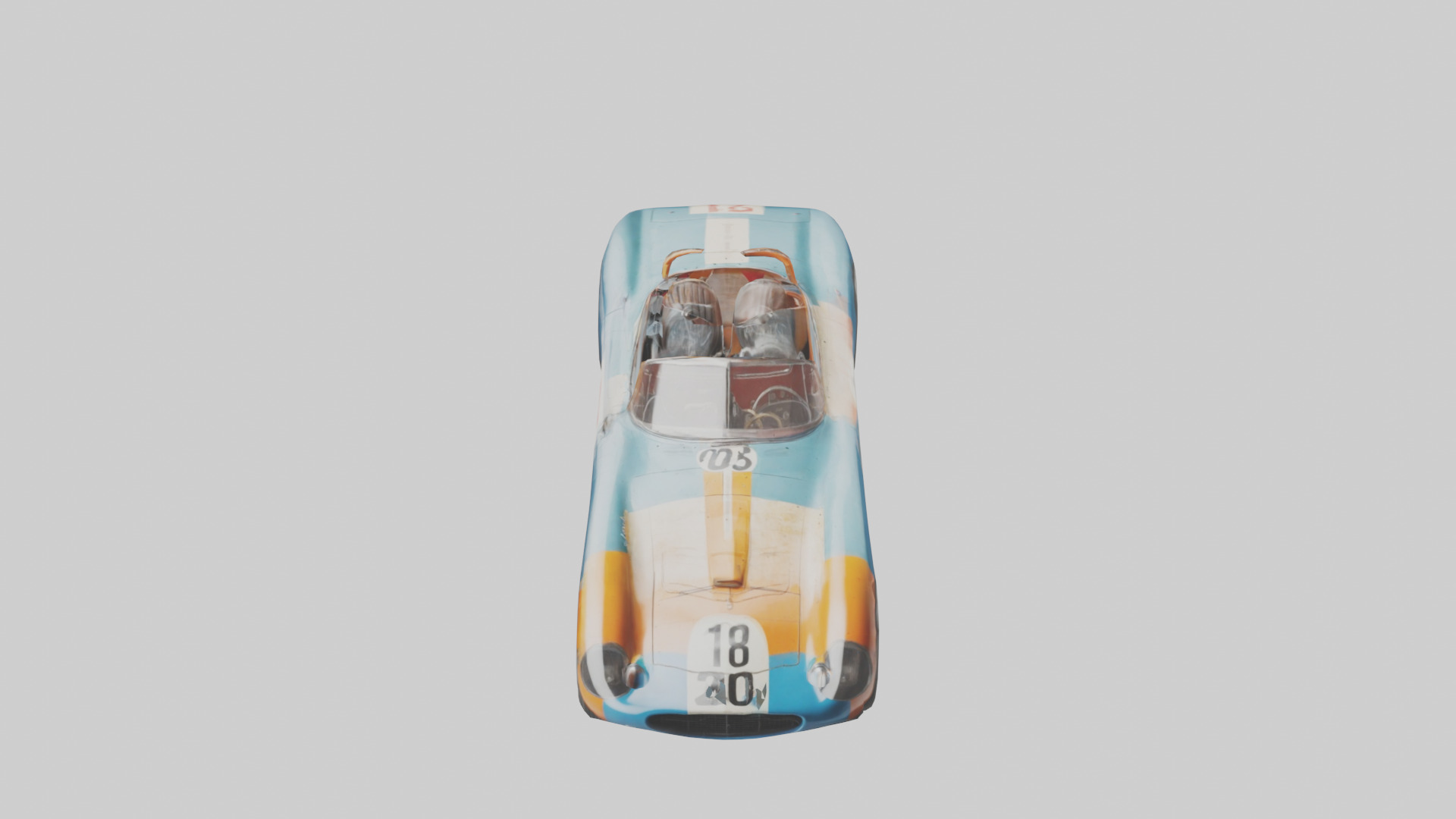 Classic Race Car with Vintage Livery model Low-poly 3D model_26